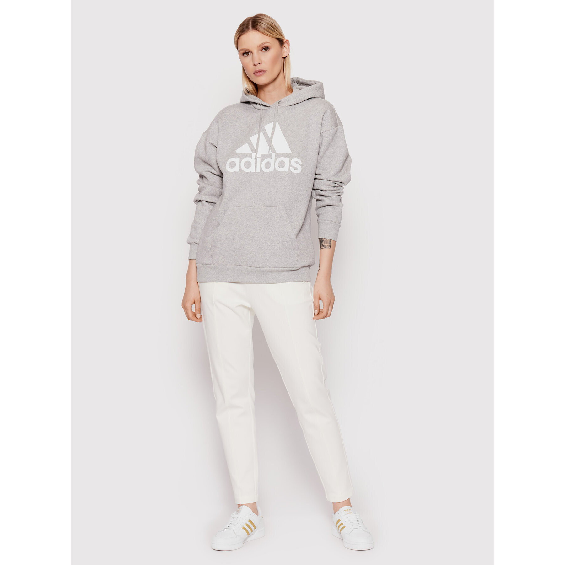 adidas Performance Суитшърт Essentials Logo HD1748 Сив Loose Fit - Pepit.bg