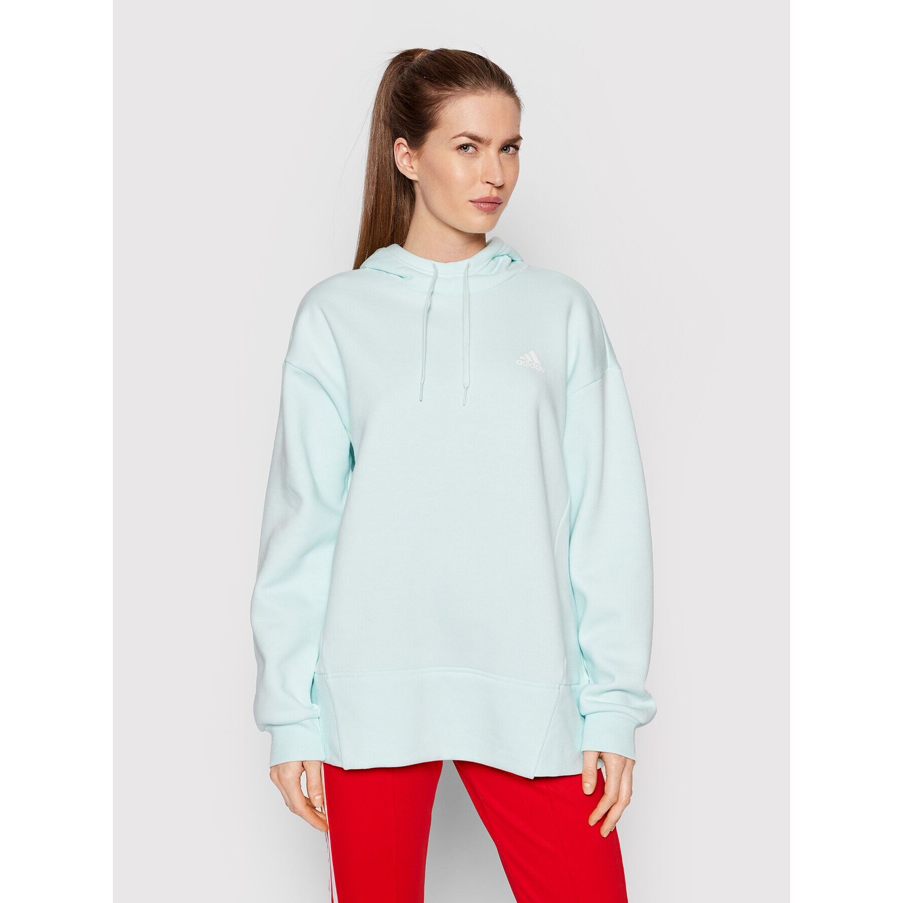 adidas Performance Суитшърт Essentials Studio Fleece HD6771 Зелен Loose Fit - Pepit.bg