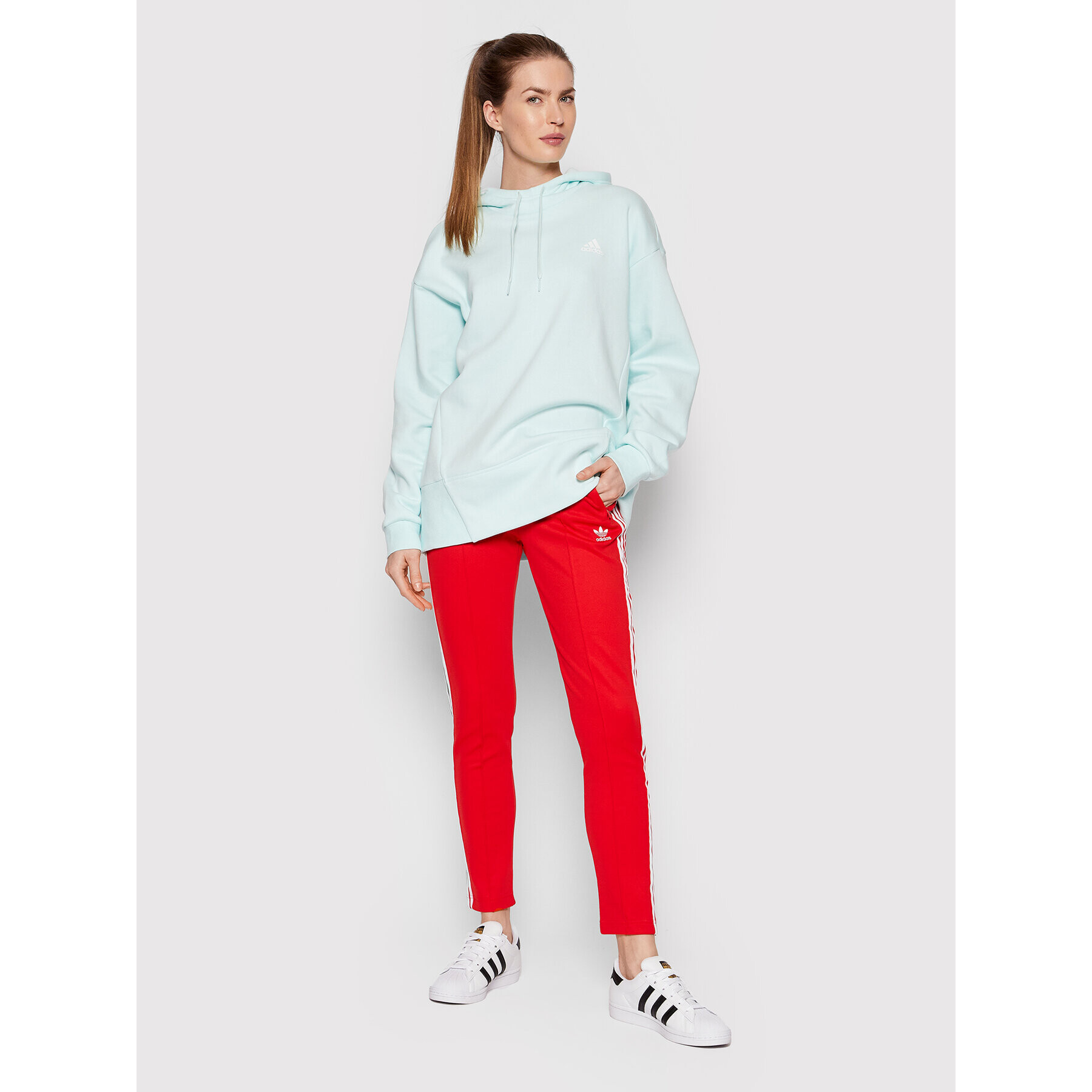 adidas Performance Суитшърт Essentials Studio Fleece HD6771 Зелен Loose Fit - Pepit.bg