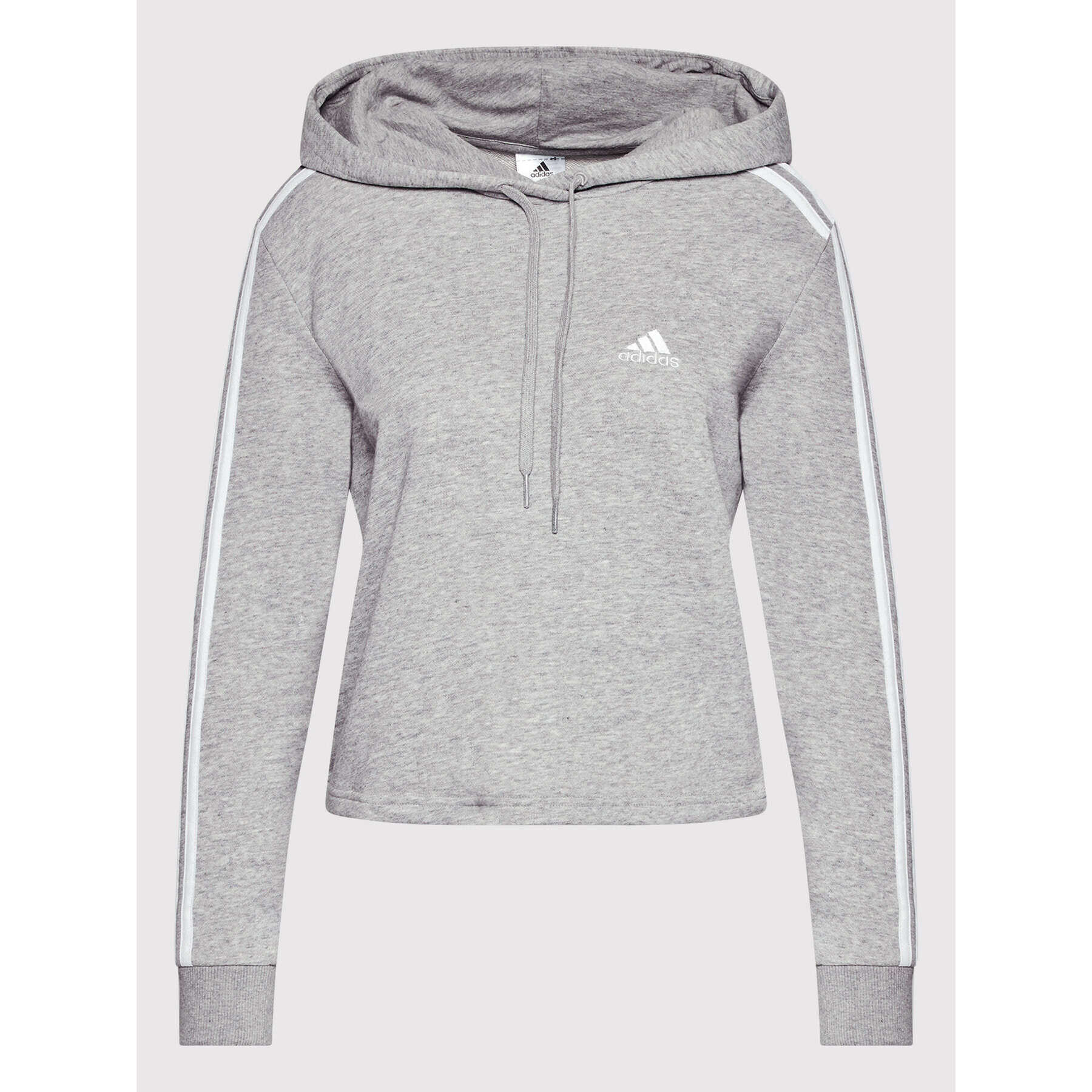 adidas Суитшърт Essentias 3-Stripes GM5592 Сив Loose Fit - Pepit.bg