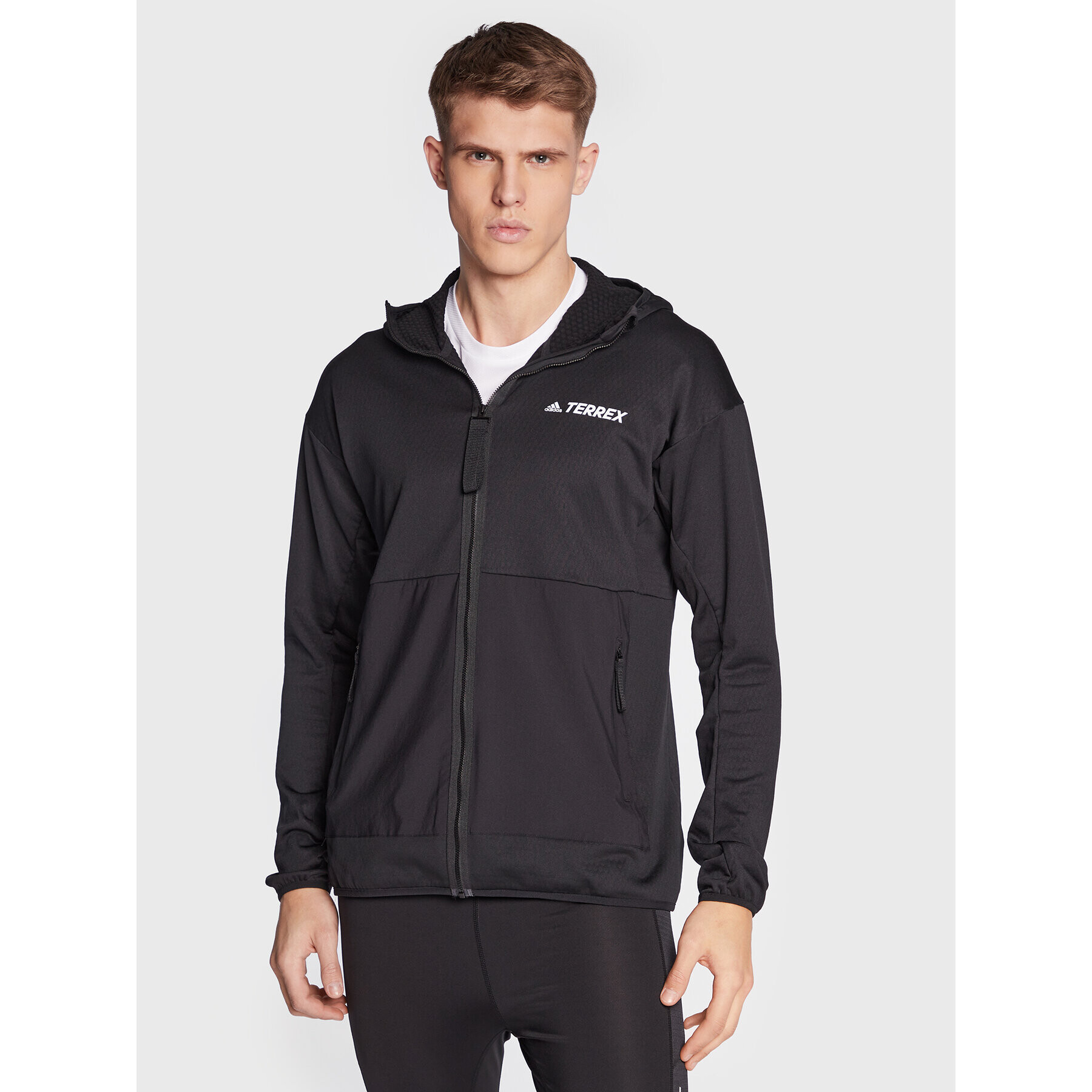 adidas Суитшърт от техническо трико Terrex Fleece Lite GI7313 Черен Regular Fit - Pepit.bg