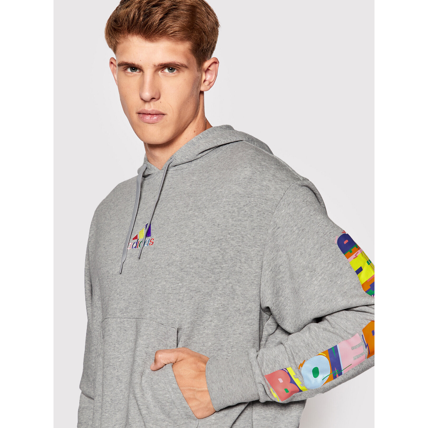 adidas Performance Суитшърт Pride HC4454 Сив Relaxed Fit - Pepit.bg