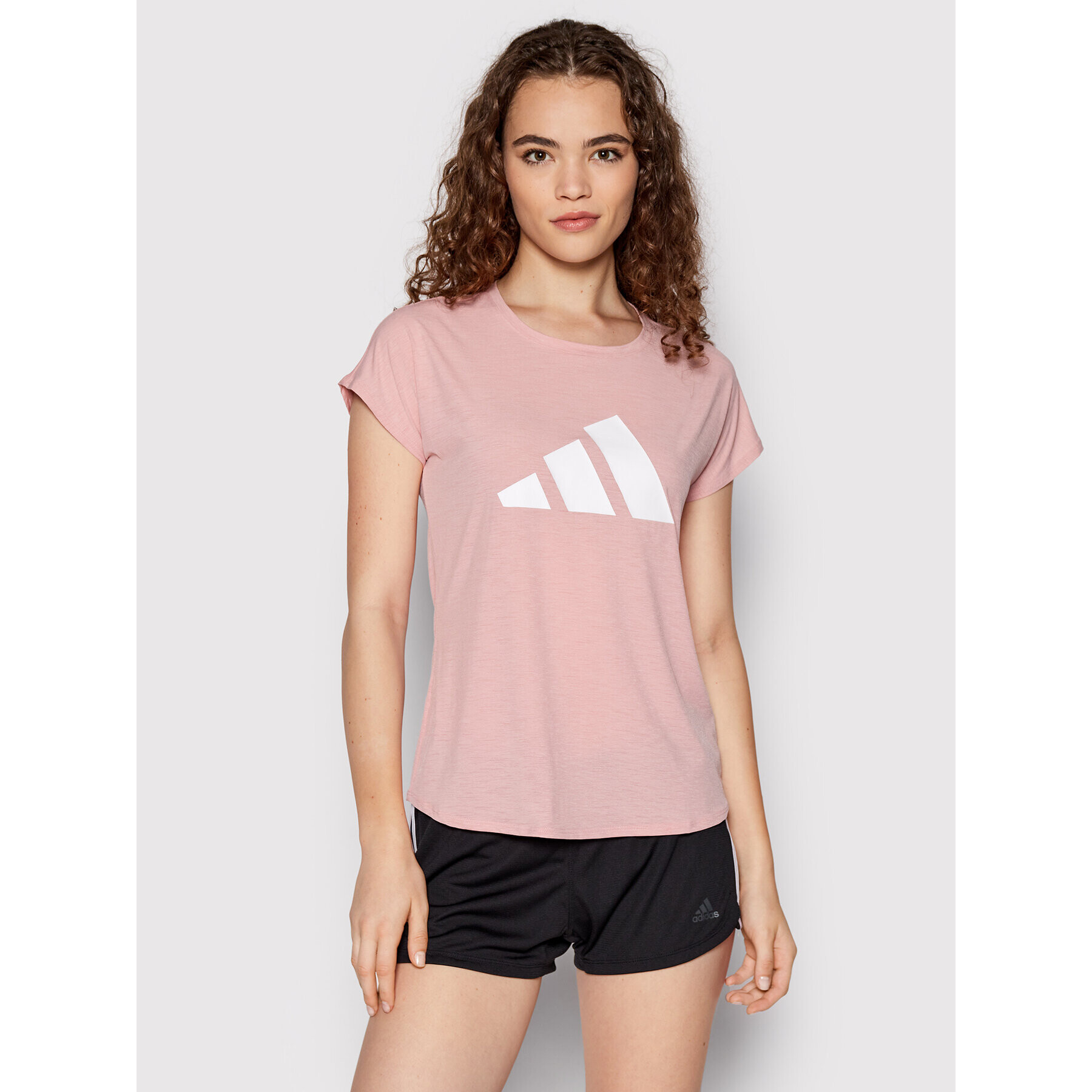 adidas Тениска от техническо трико 3-Stripes HB6281 Розов Regular Fit - Pepit.bg