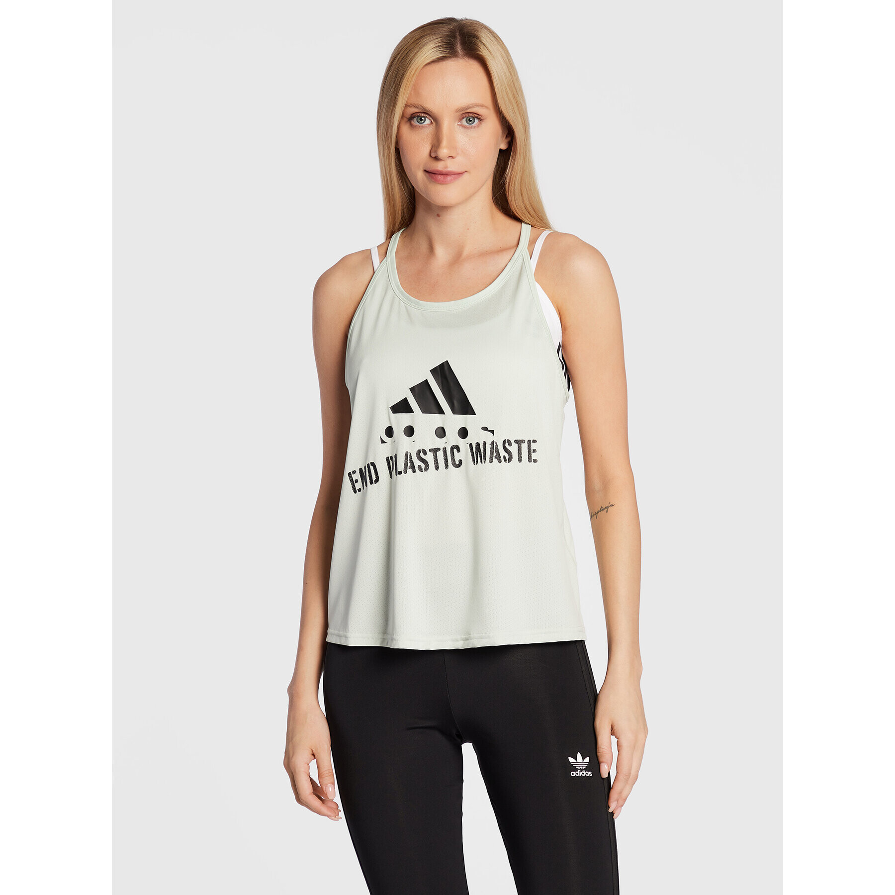 adidas Тениска от техническо трико Run Fast HA4290 Зелен Regular Fit - Pepit.bg