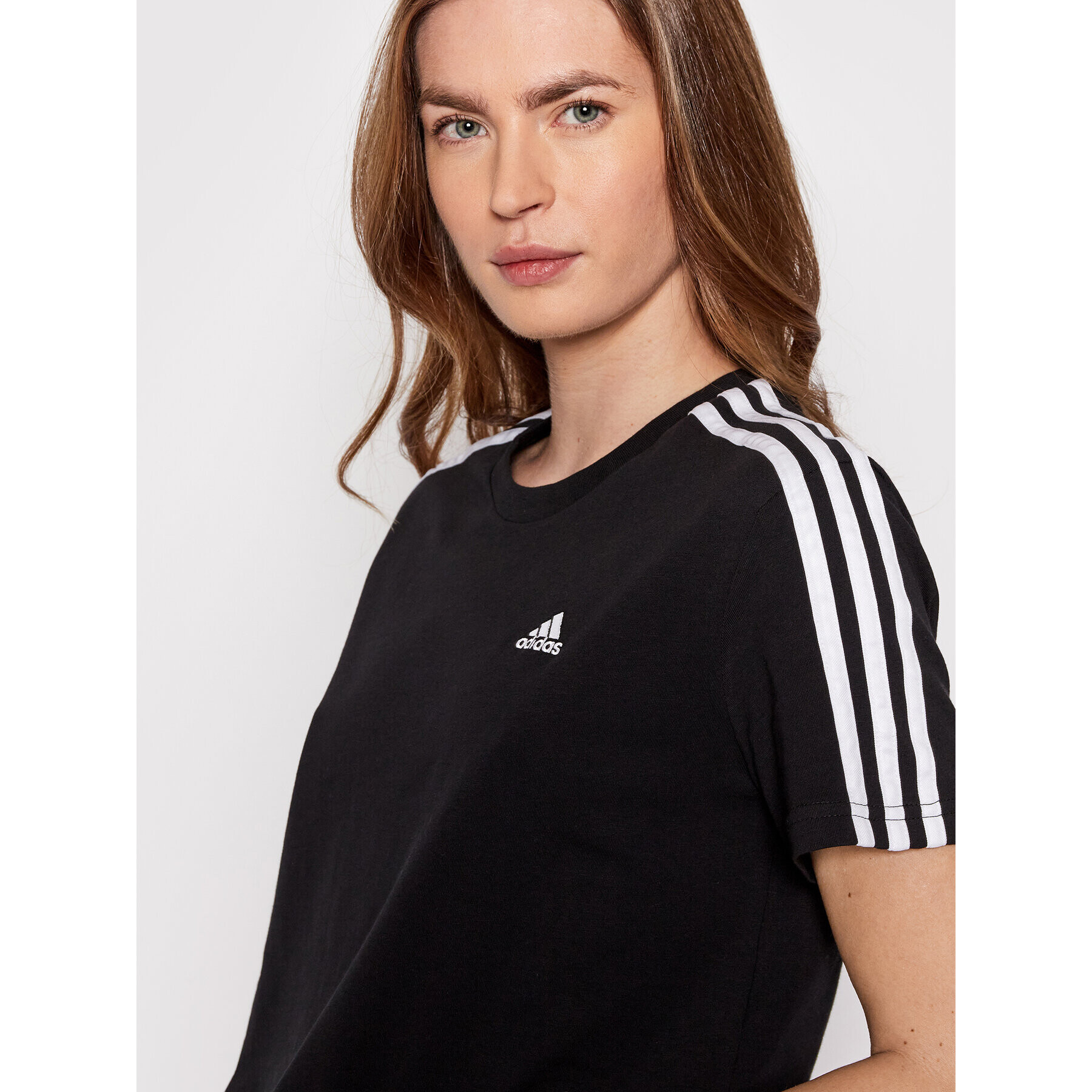adidas Performance Тишърт Essentials 3-Stripes GL0777 Черен Loose Fit - Pepit.bg