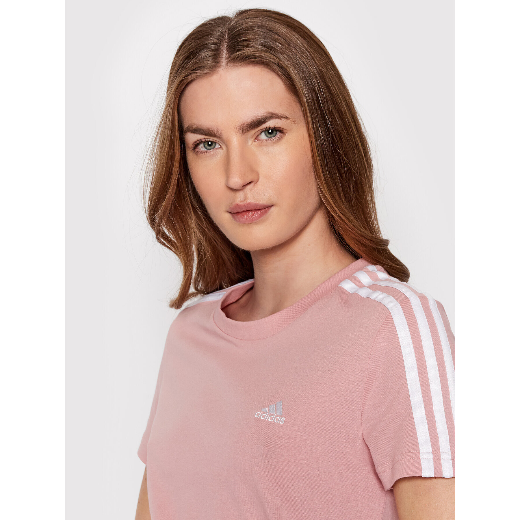 adidas Performance Тишърт Essentials 3-Stripes HF7236 Розов Slim Fit - Pepit.bg