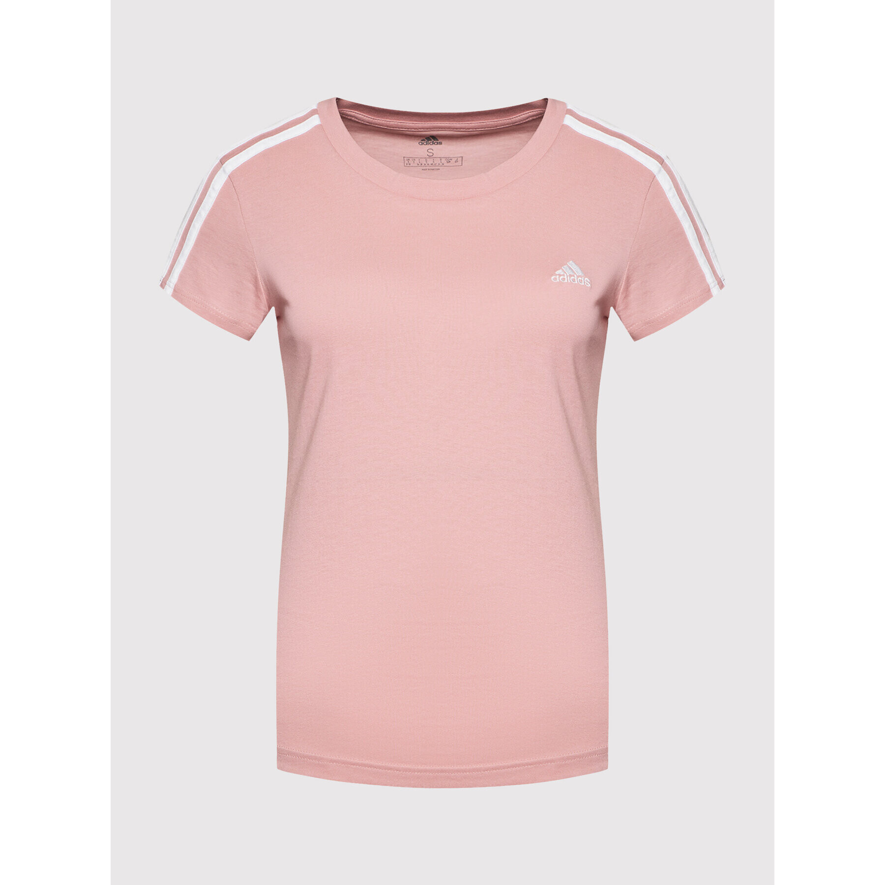 adidas Performance Тишърт Essentials 3-Stripes HF7236 Розов Slim Fit - Pepit.bg