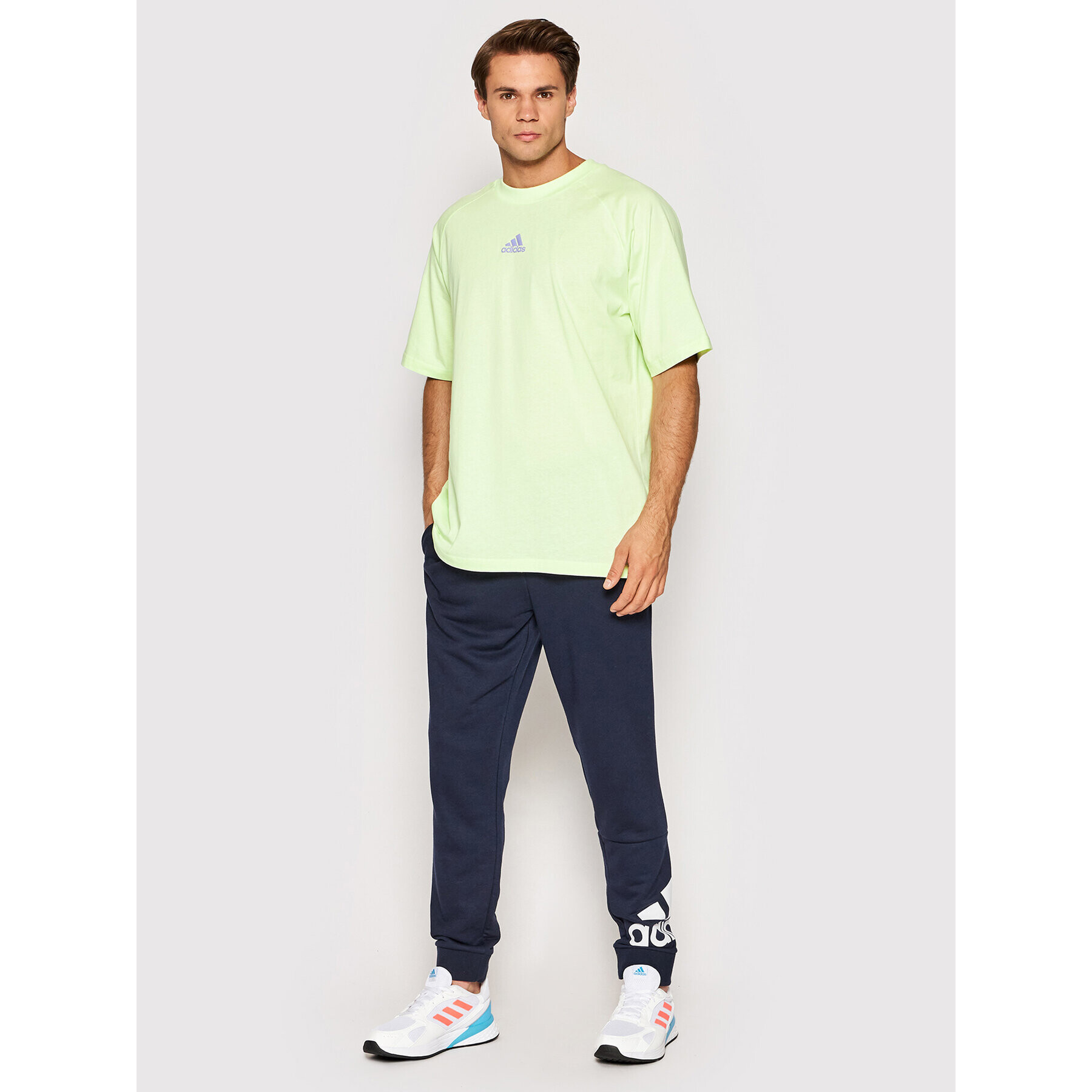 adidas Performance Тишърт Essentials Brandlove Single HE4420 Зелен Relaxed Fit - Pepit.bg