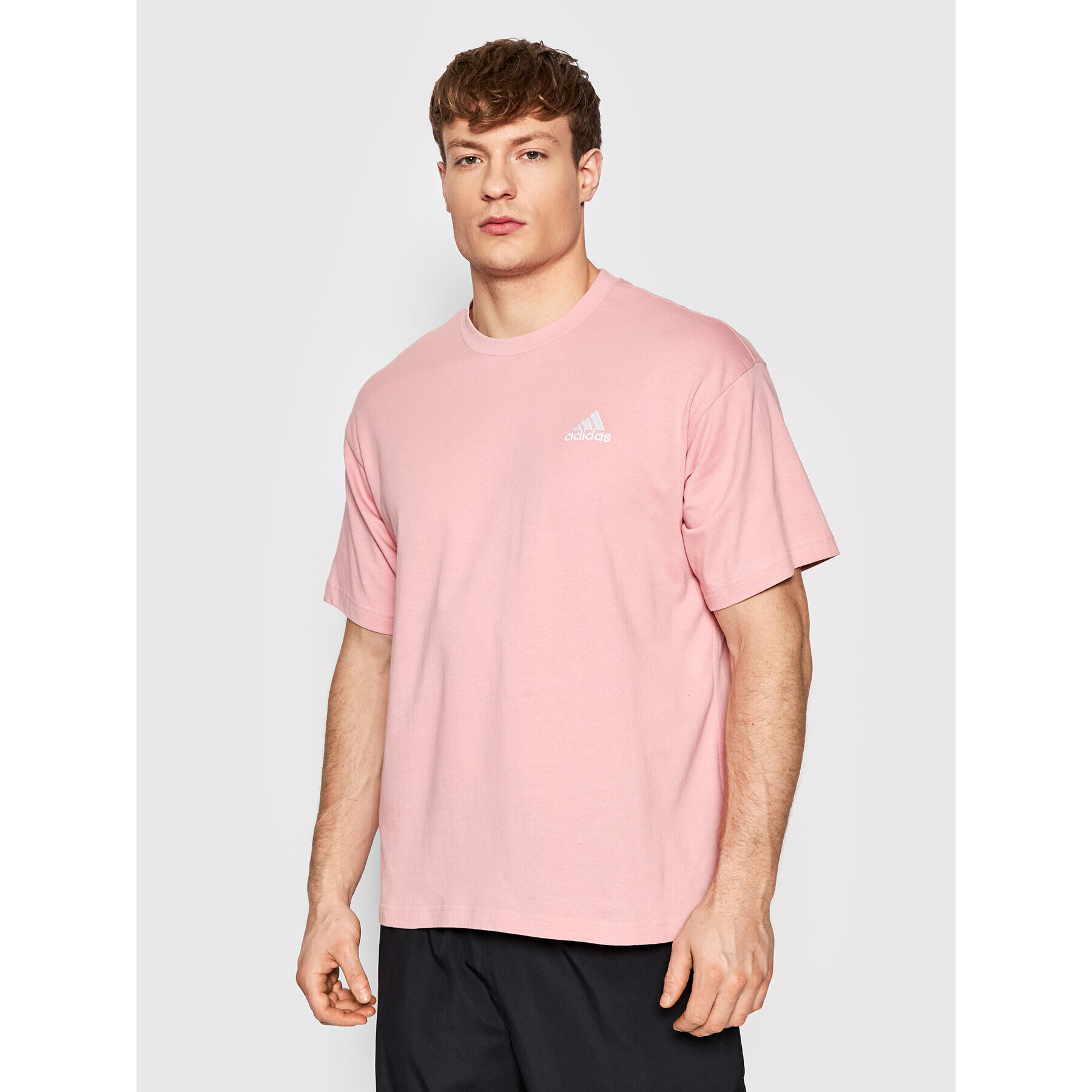 adidas Тишърт Essentials Small Logo HE4389 Розов Loose Fit - Pepit.bg