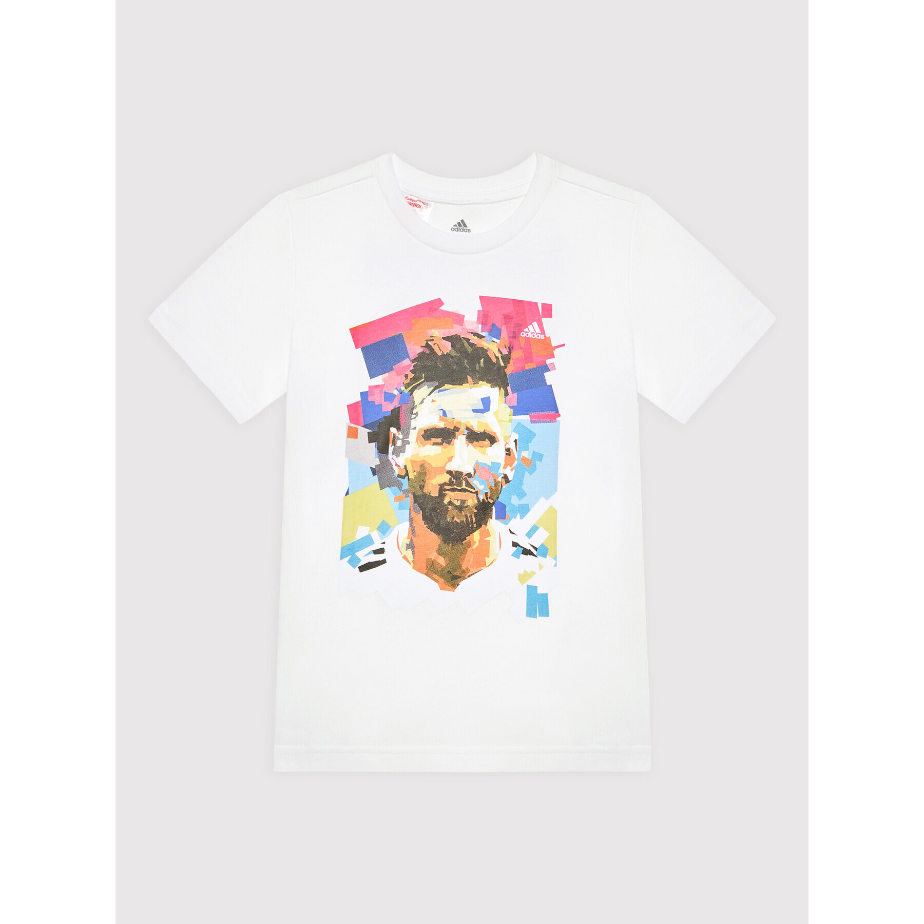 adidas Тишърт Messi Football Graphic HA0918 Бял Regular Fit - Pepit.bg