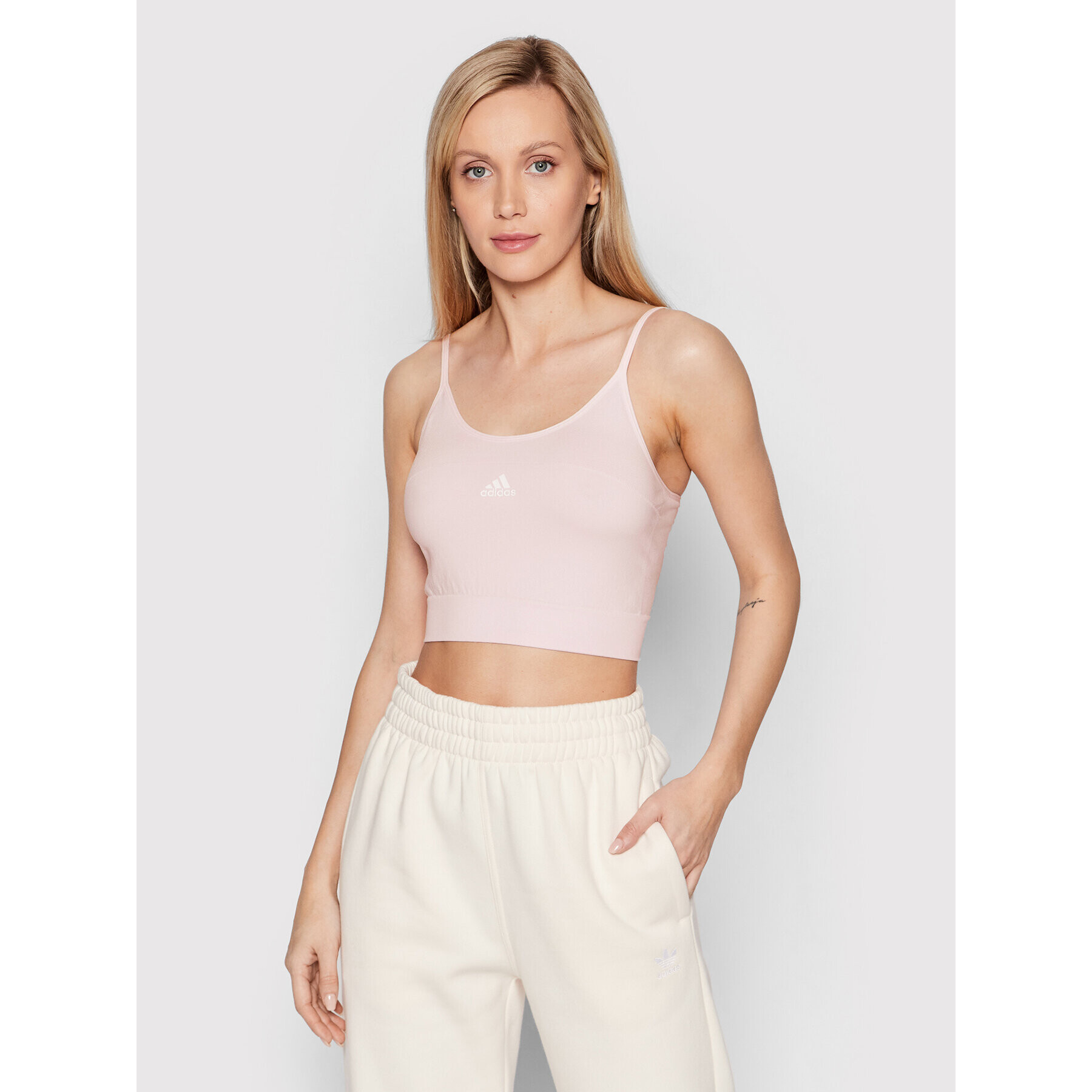 adidas топ Aeroknit Seamless HD9366 Розов Slim Fit - Pepit.bg