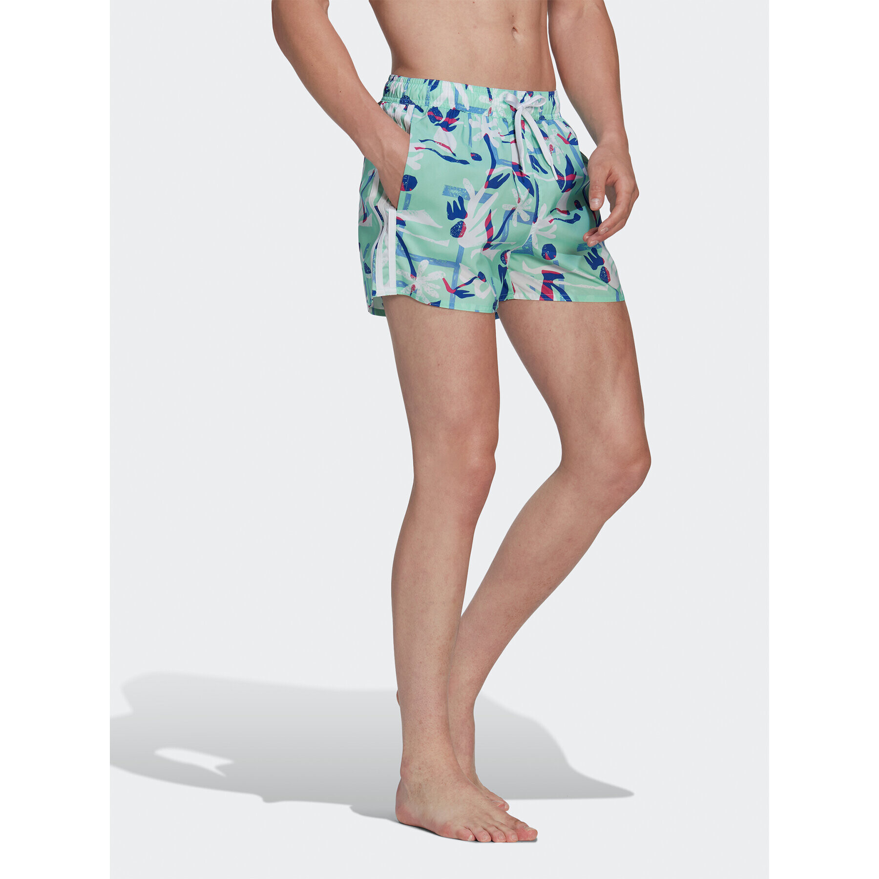 adidas Плувни шорти Seasonal Floral CLX Very Short Length Swim Shorts HT2120 Зелен Regular Fit - Pepit.bg