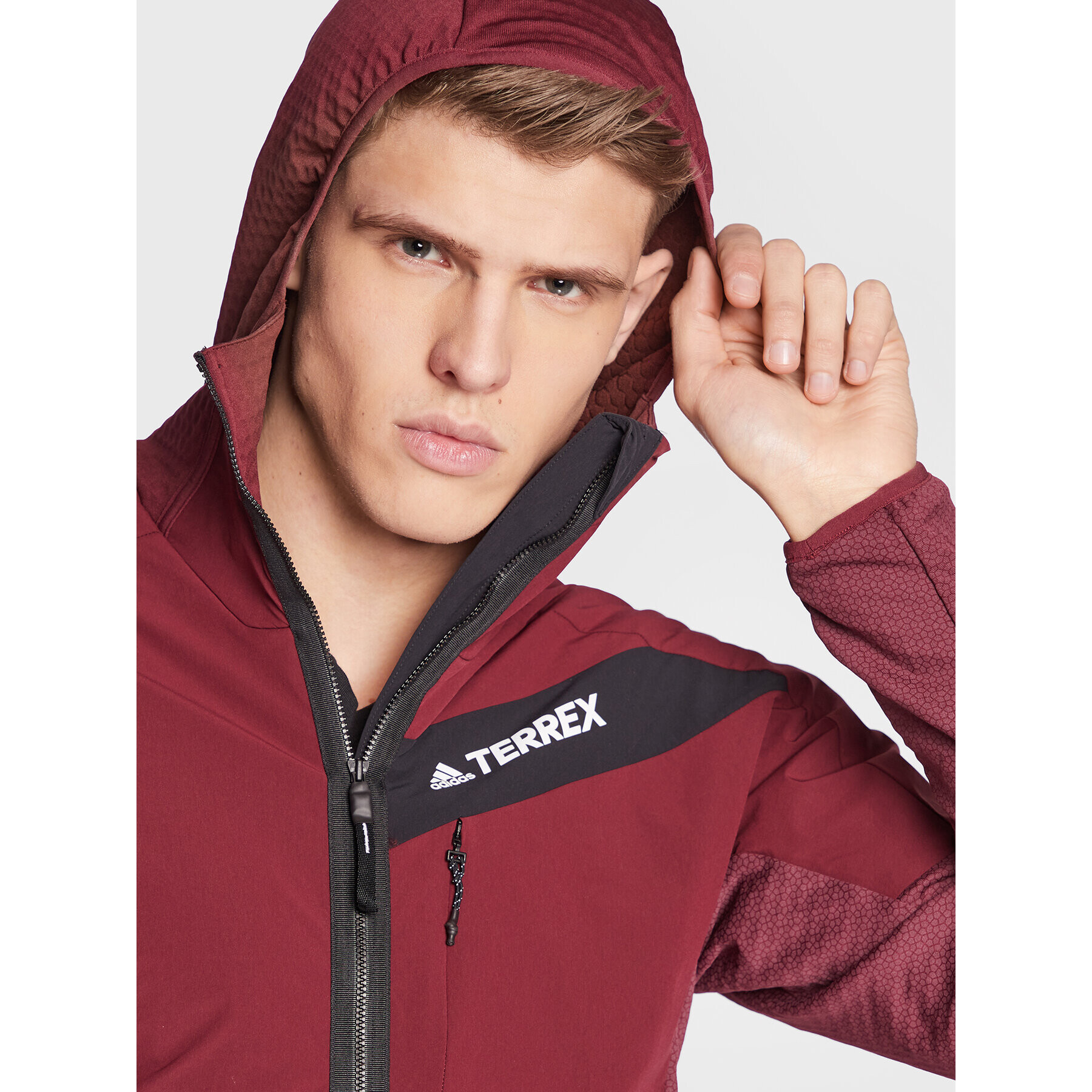 adidas Полар Techrock Flooce Wind Hooded Jacket H55941 Червен - Pepit.bg