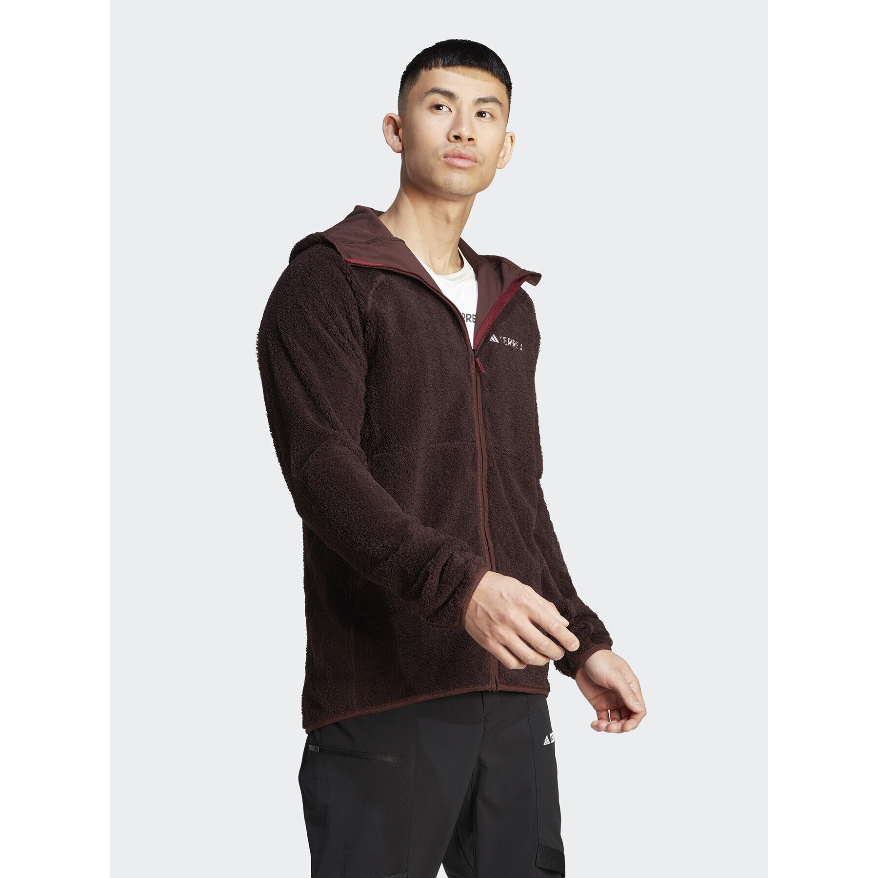 adidas Полар Terrex Techrock Reversible High-Pile-Fleece IB1866 Кафяв Slim Fit - Pepit.bg