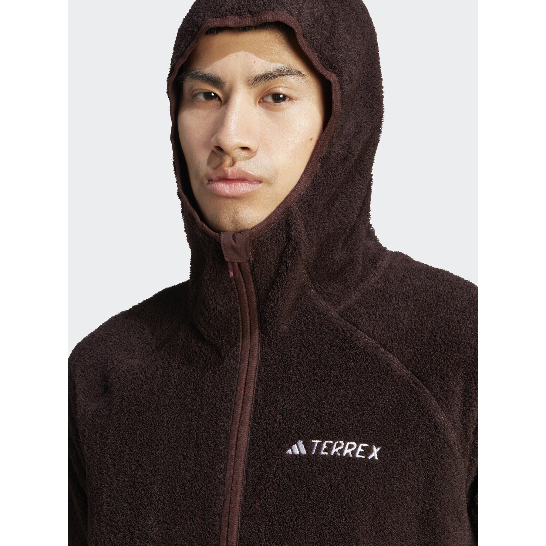 adidas Полар Terrex Techrock Reversible High-Pile-Fleece IB1866 Кафяв Slim Fit - Pepit.bg