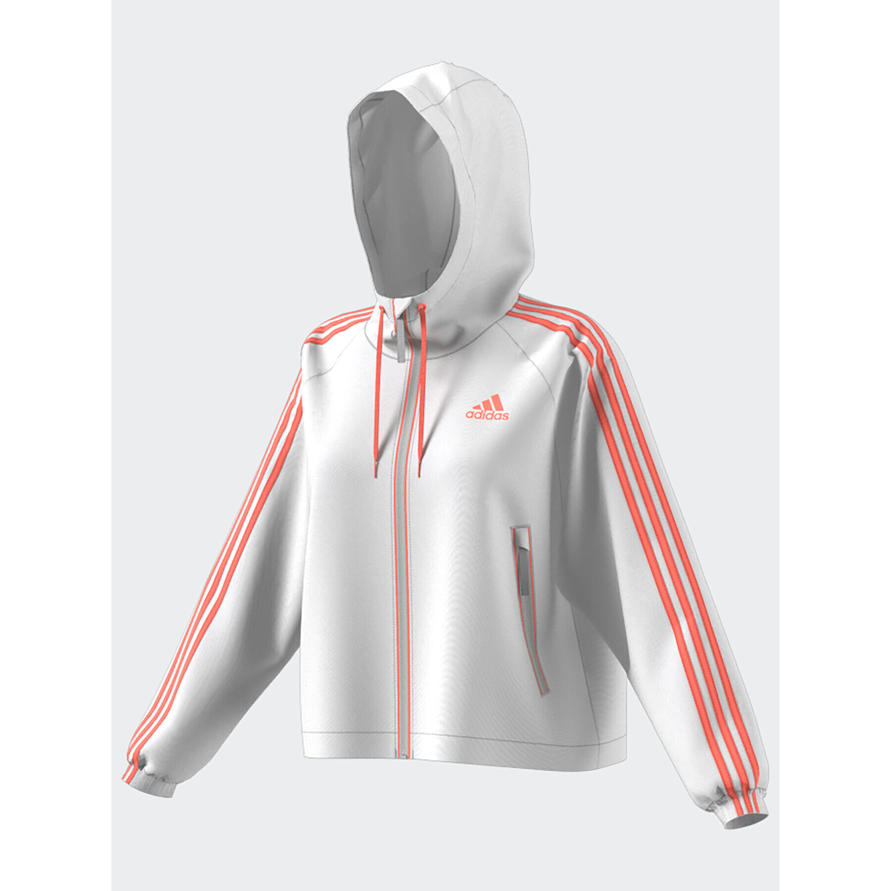 adidas Преходно яке BSC 3-Stripes Wind Jacket HT8752 Бял Loose Fit - Pepit.bg