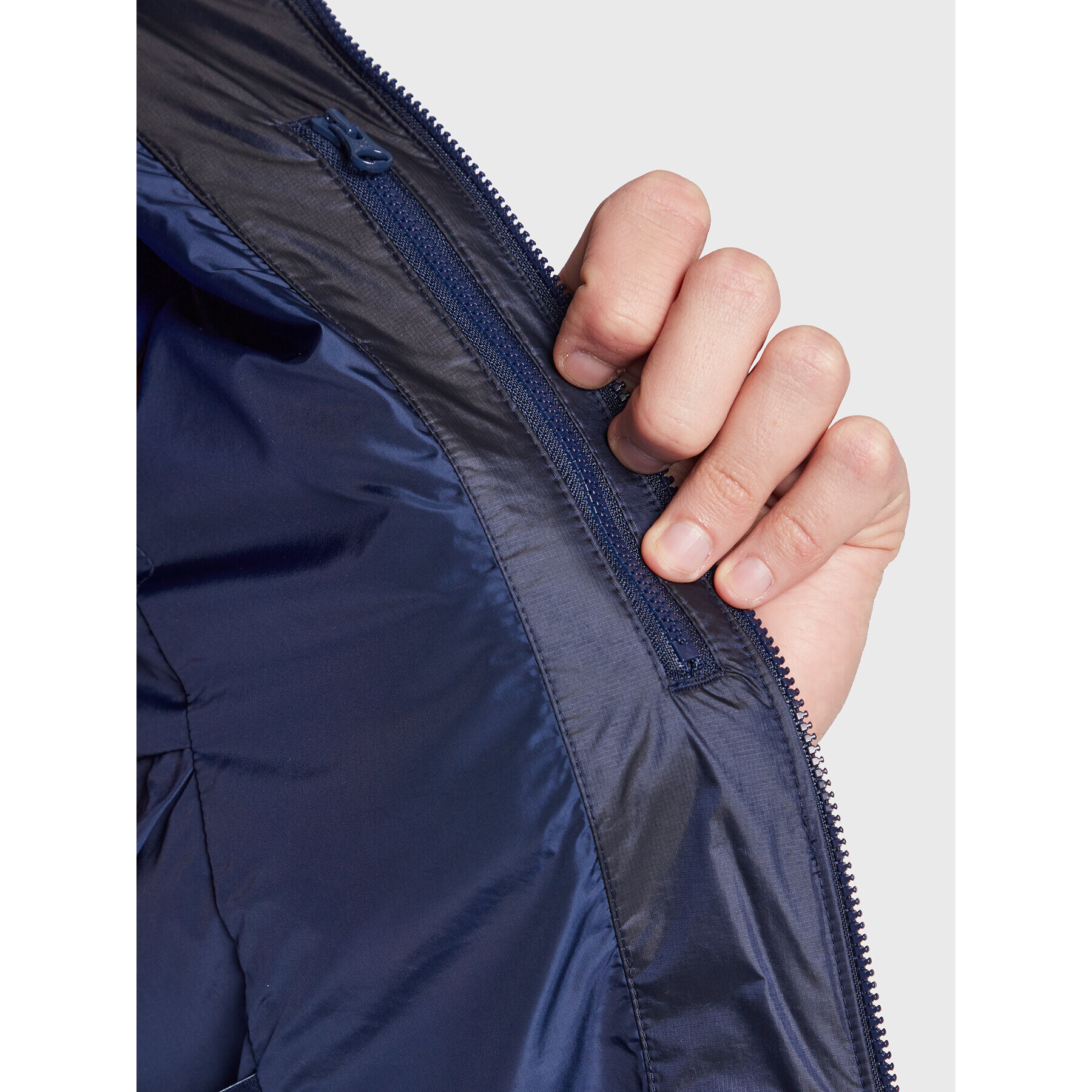 adidas Преходно яке Padded Hooded Puffer Jacket HL9210 Син Regular Fit - Pepit.bg