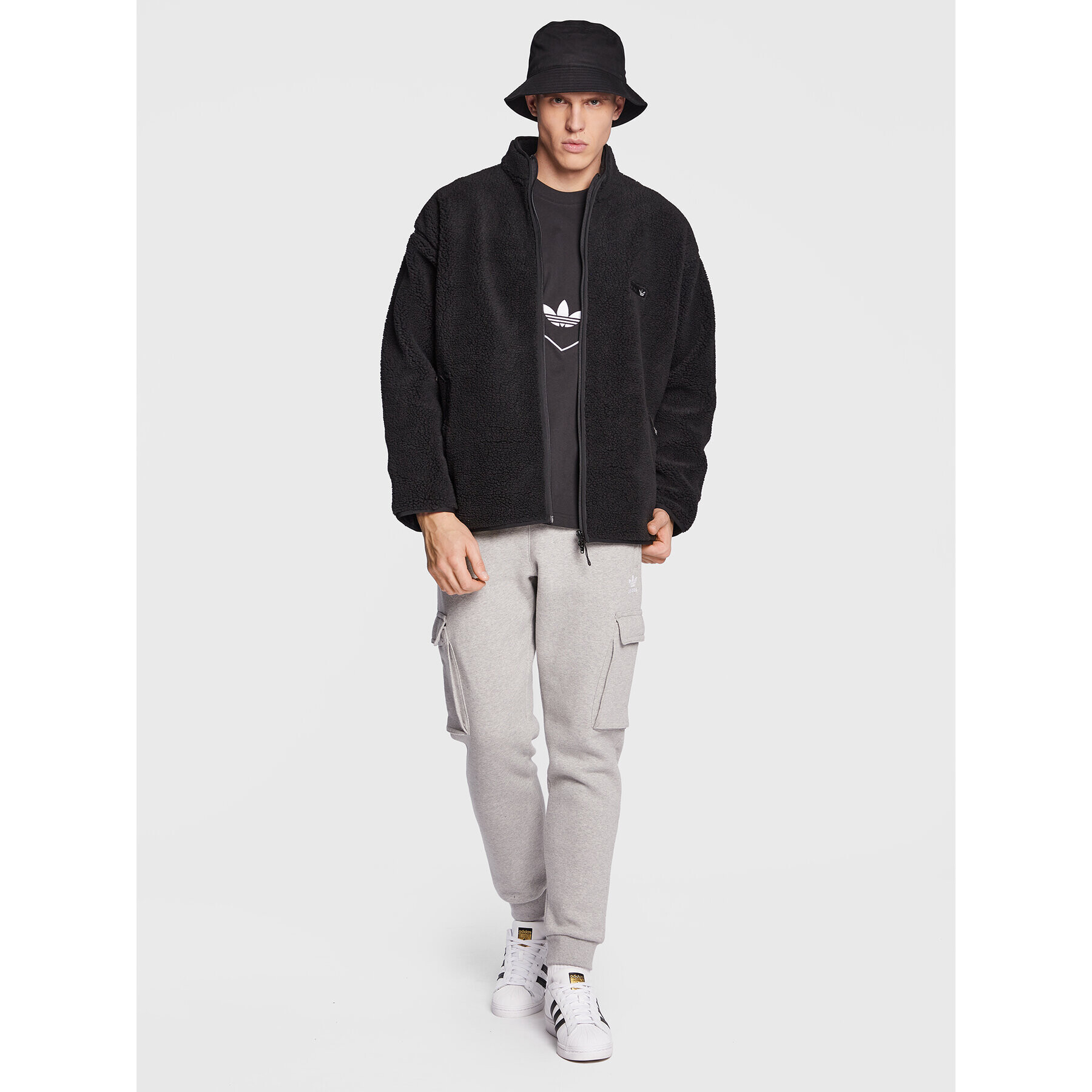 adidas Преходно яке Reclaim Sherpa Jacket HK2771 Черен Regular Fit - Pepit.bg