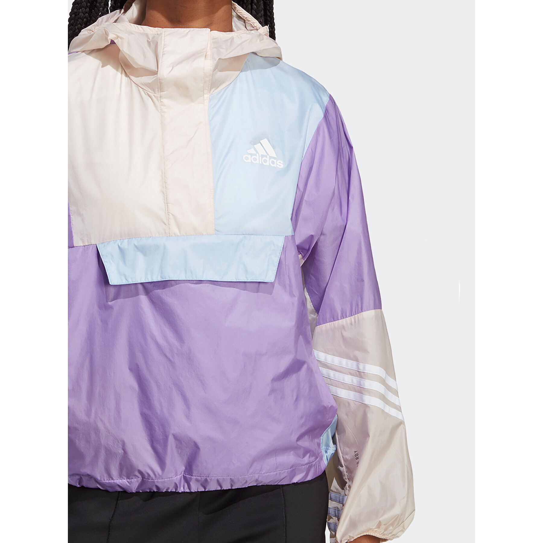 adidas Преходно яке WIND.RDY Hooded Anorak HT8718 Виолетов Loose Fit - Pepit.bg