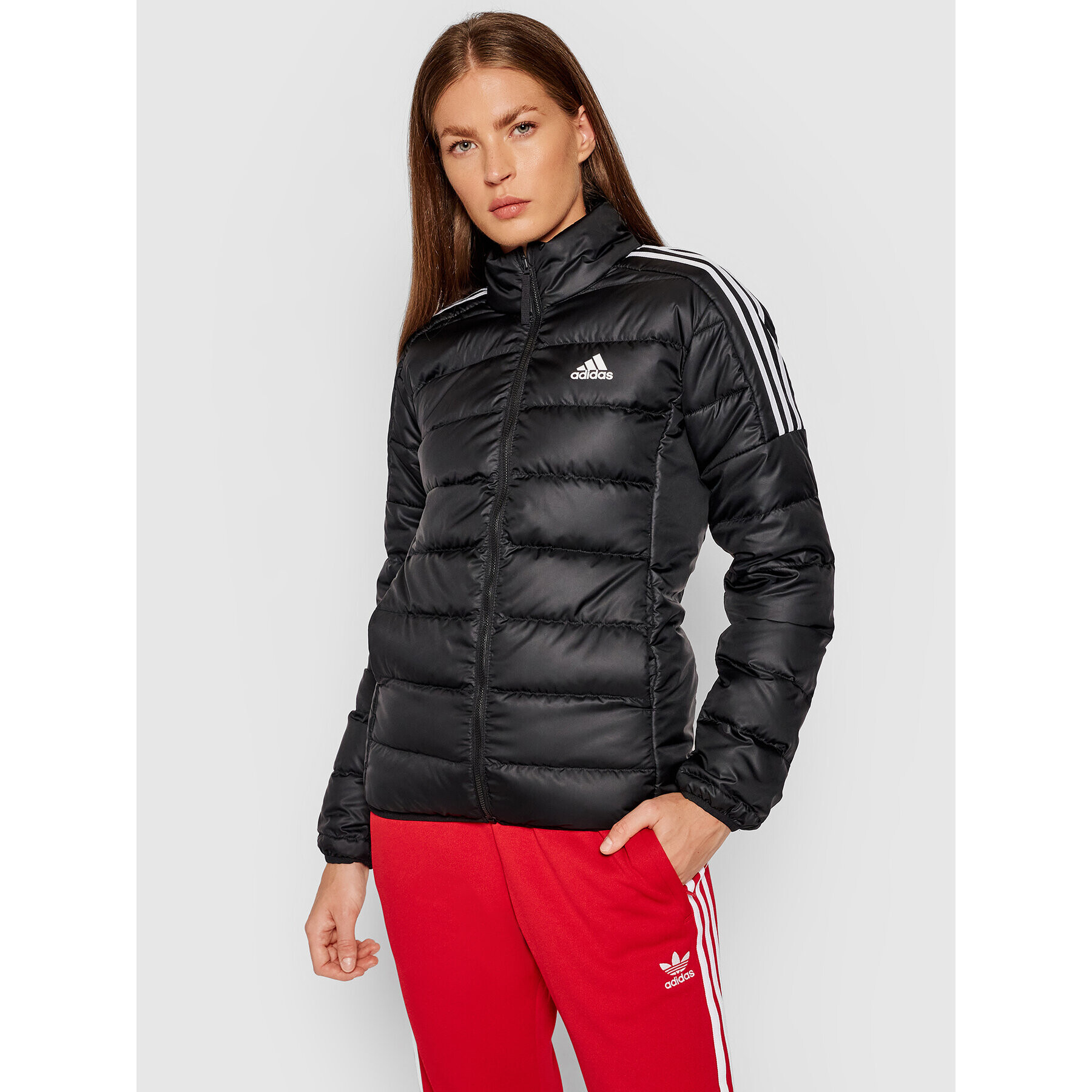 adidas Пухено яке Essentials GH4593 Черен Slim Fit - Pepit.bg