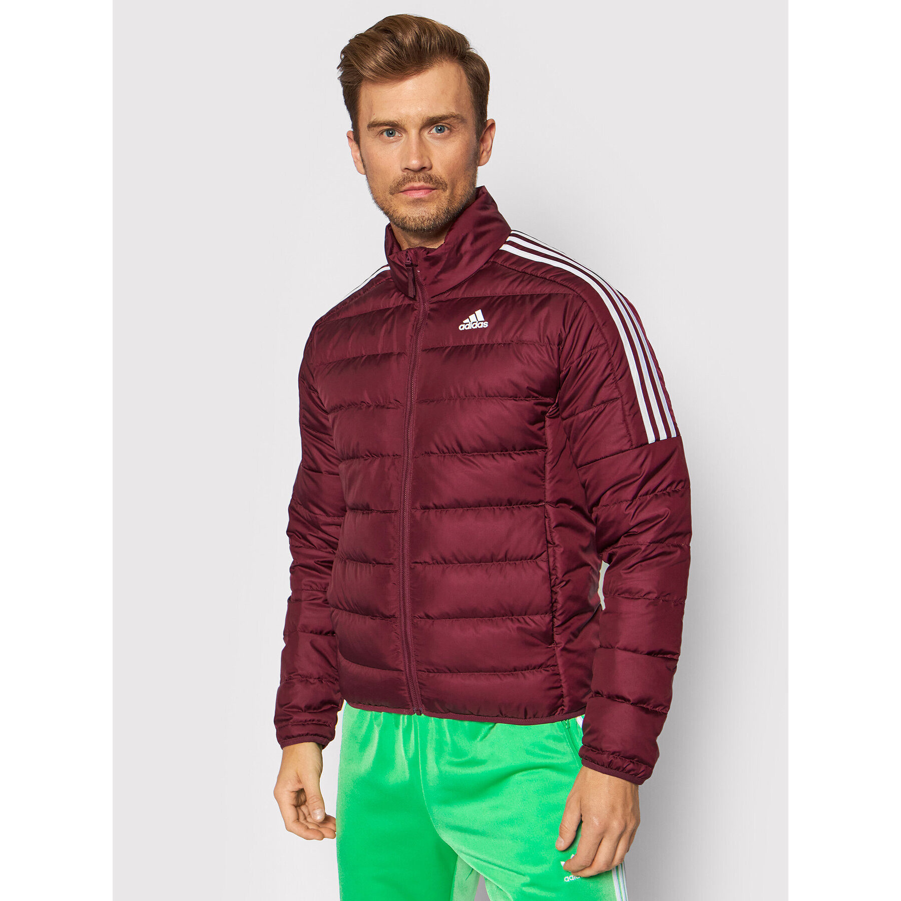 adidas Пухено яке Essentials GT9172 Бордо Regular Fit - Pepit.bg