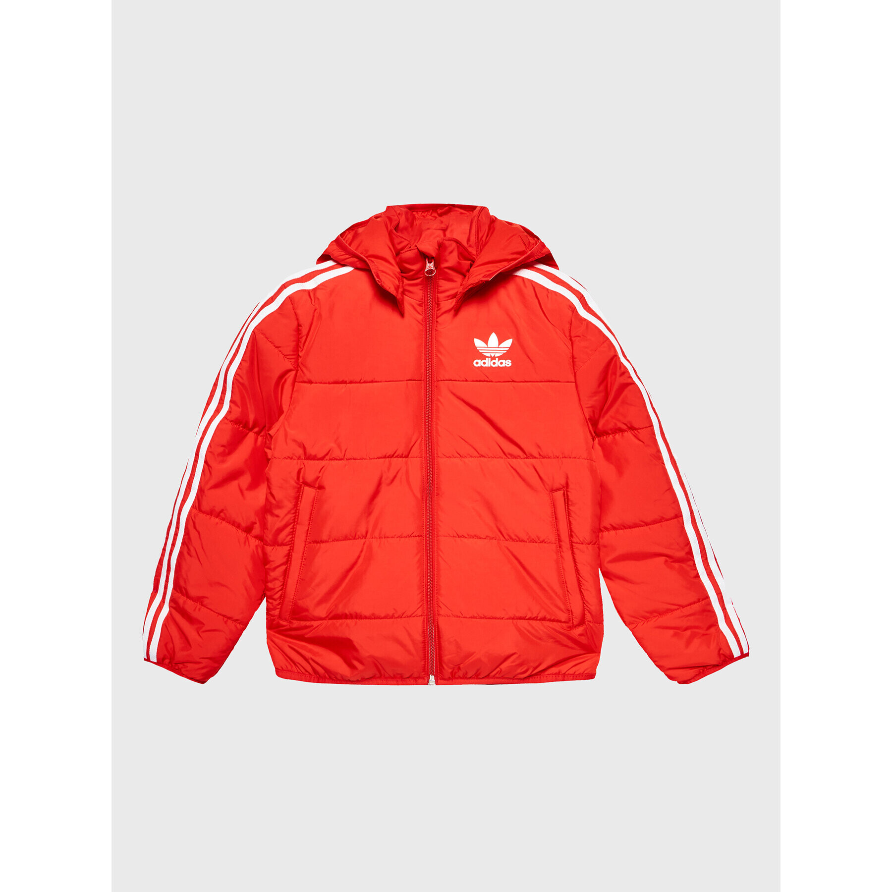 adidas Пухено яке adicolor HK0387 Червен Regular Fit - Pepit.bg