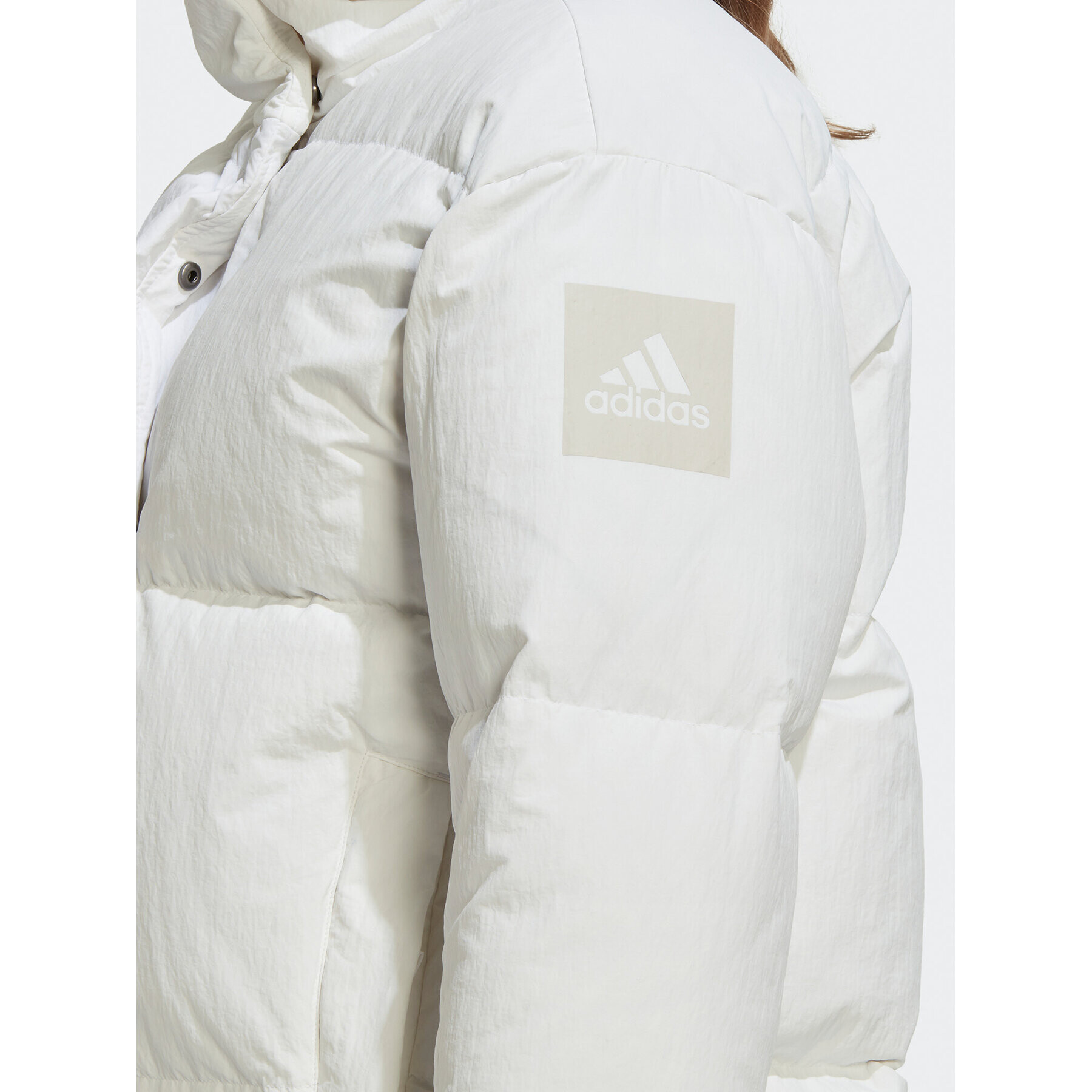 adidas Пухено яке Big Baffle HN9935 Бял Loose Fit - Pepit.bg