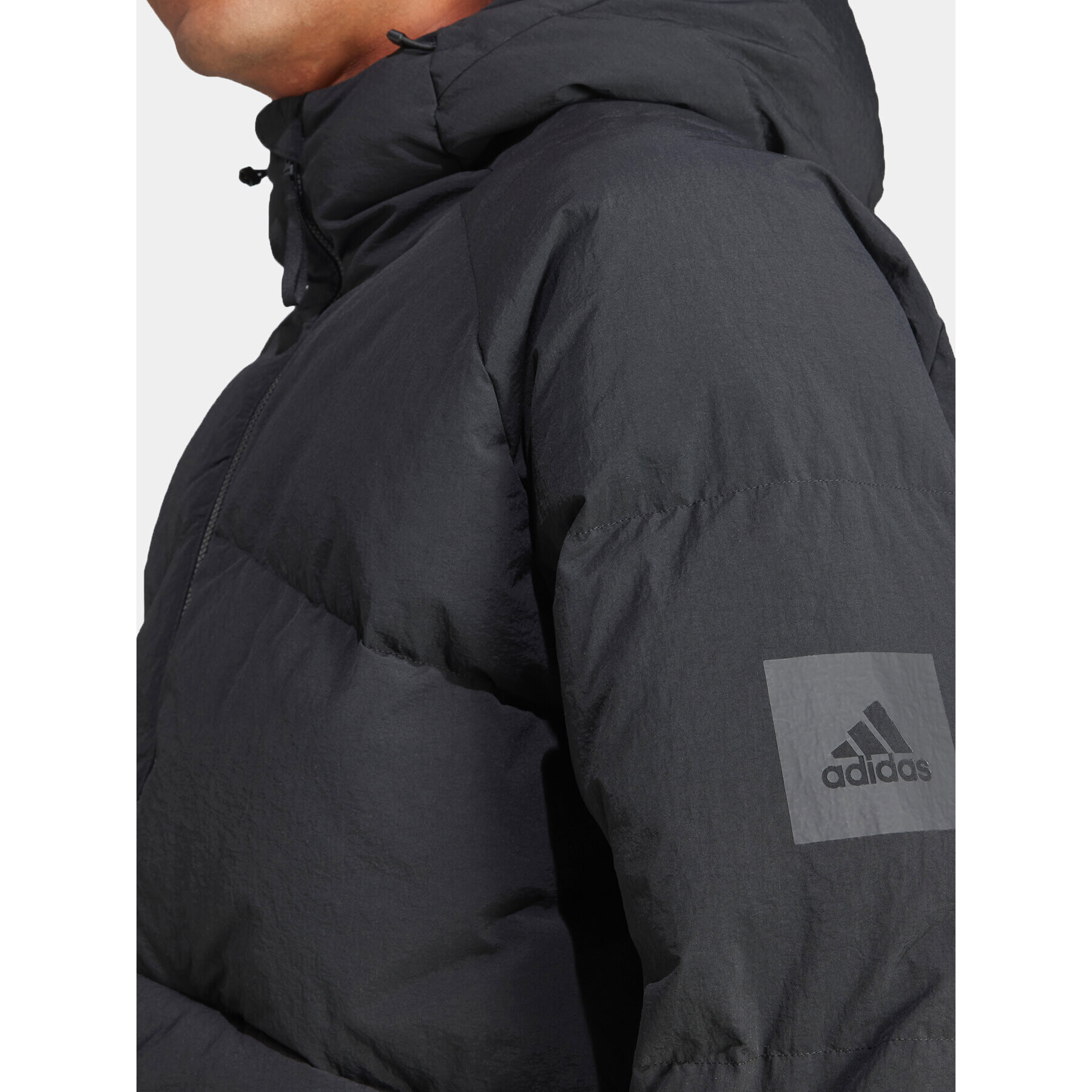 adidas Пухено яке Big Baffle IK3156 Черен Regular Fit - Pepit.bg