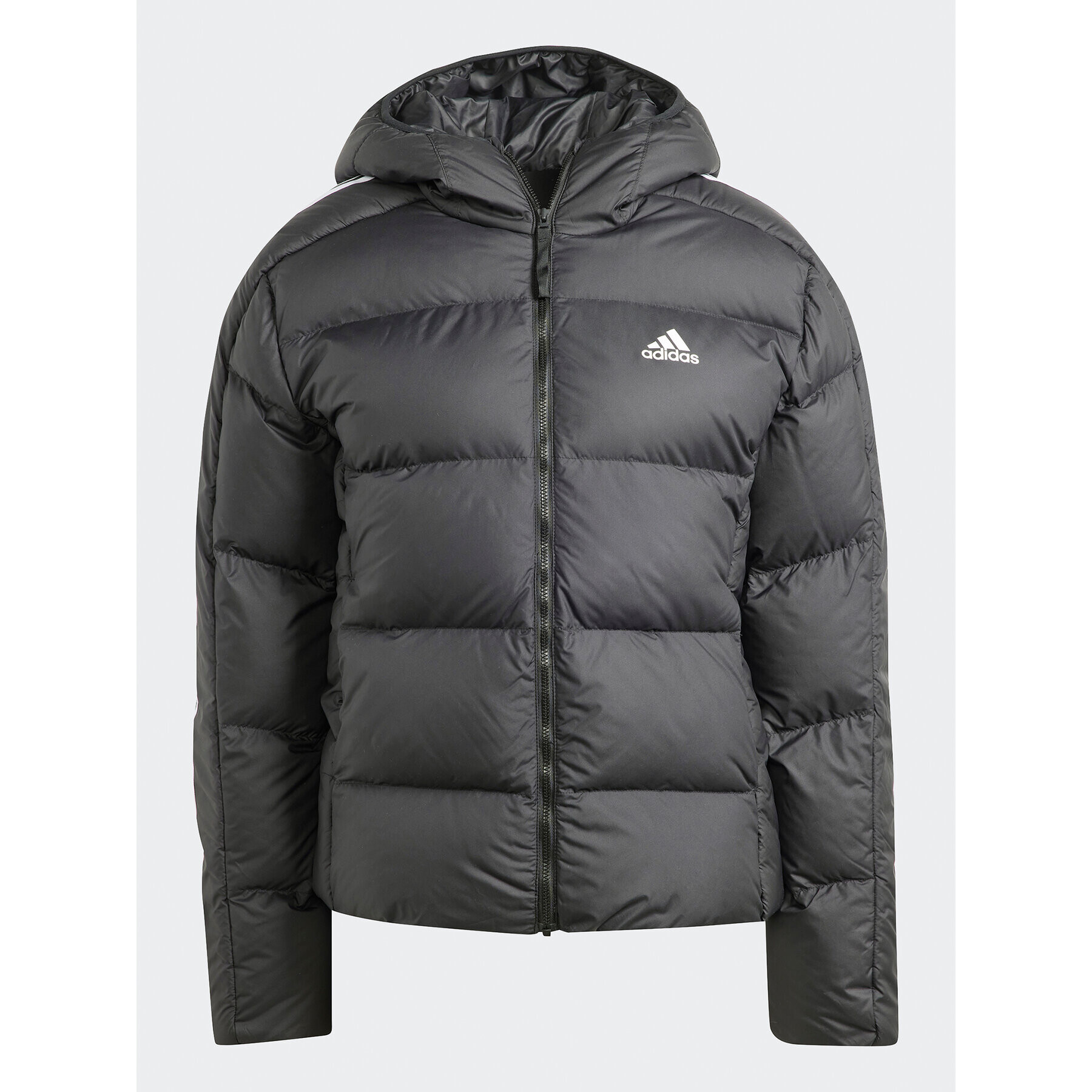 adidas Пухено яке Essentials 3-Stripes Mid Down HZ8483 Черен Regular Fit - Pepit.bg