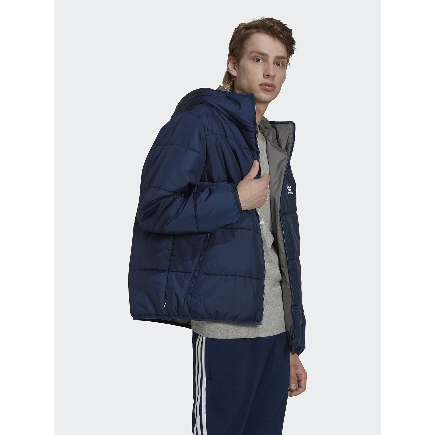 adidas Пухено яке HM2462 Тъмносин Relaxed Fit - Pepit.bg