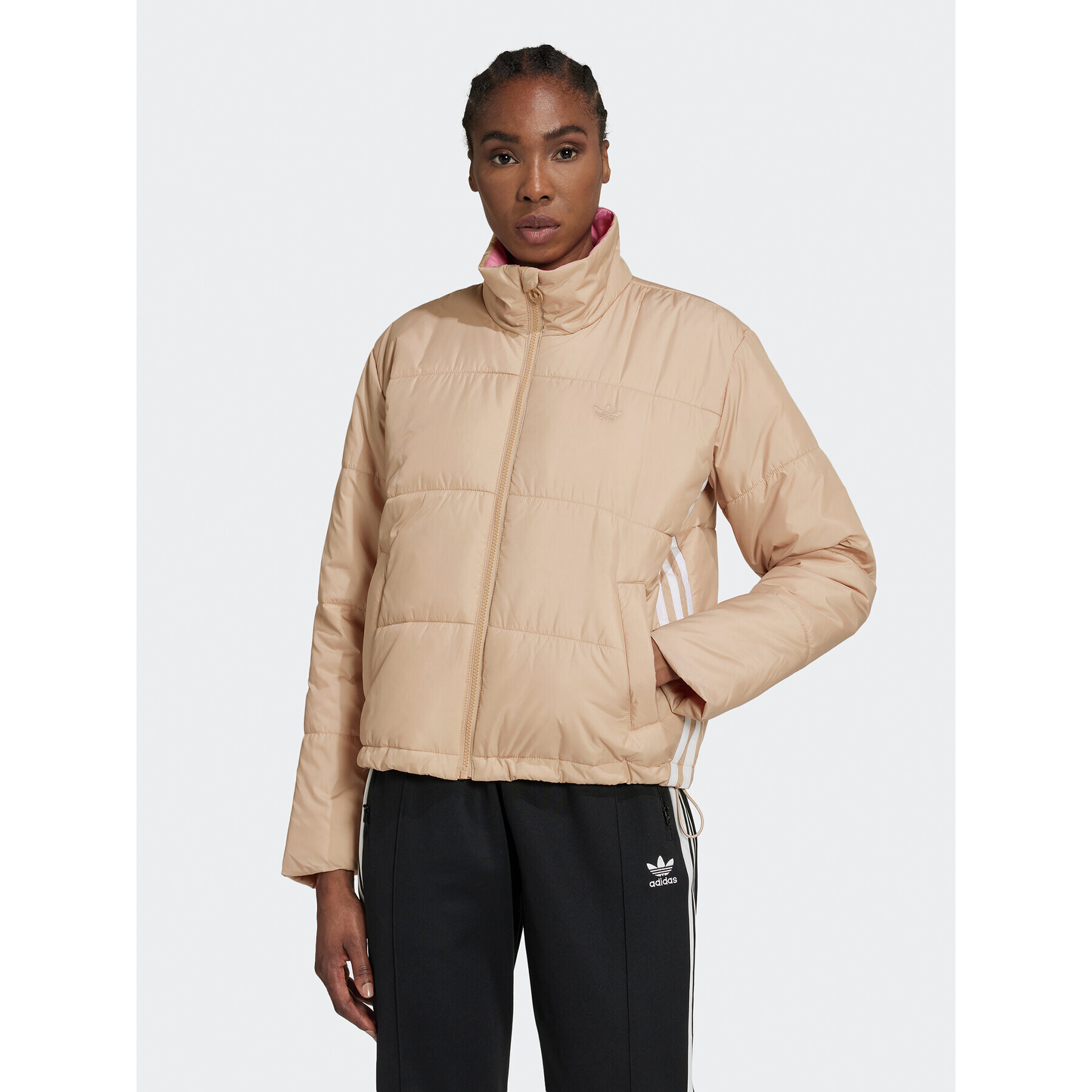 adidas Преходно яке Short Puffer Jacket HM2614 Бежов Loose Fit - Pepit.bg