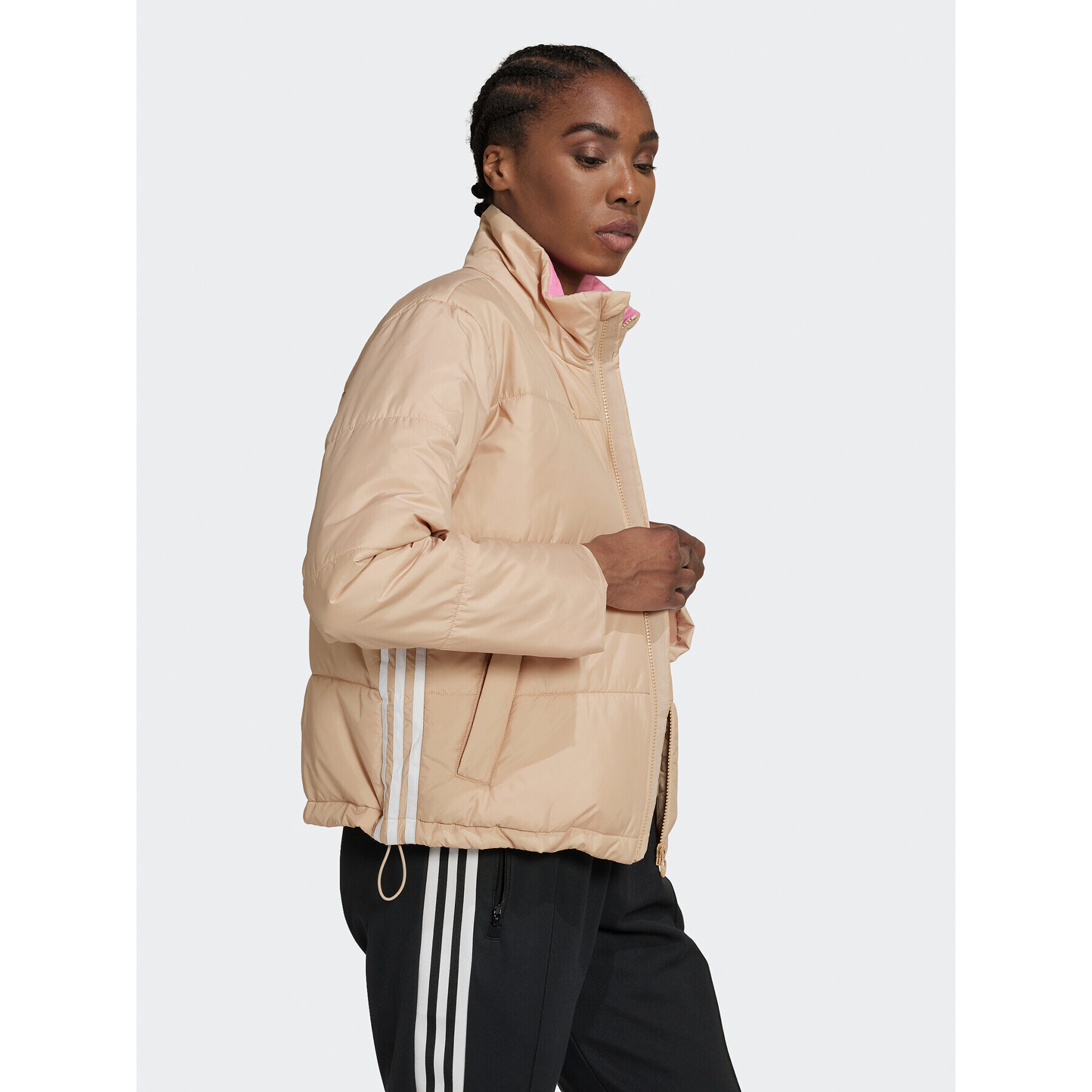 adidas Преходно яке Short Puffer Jacket HM2614 Бежов Loose Fit - Pepit.bg