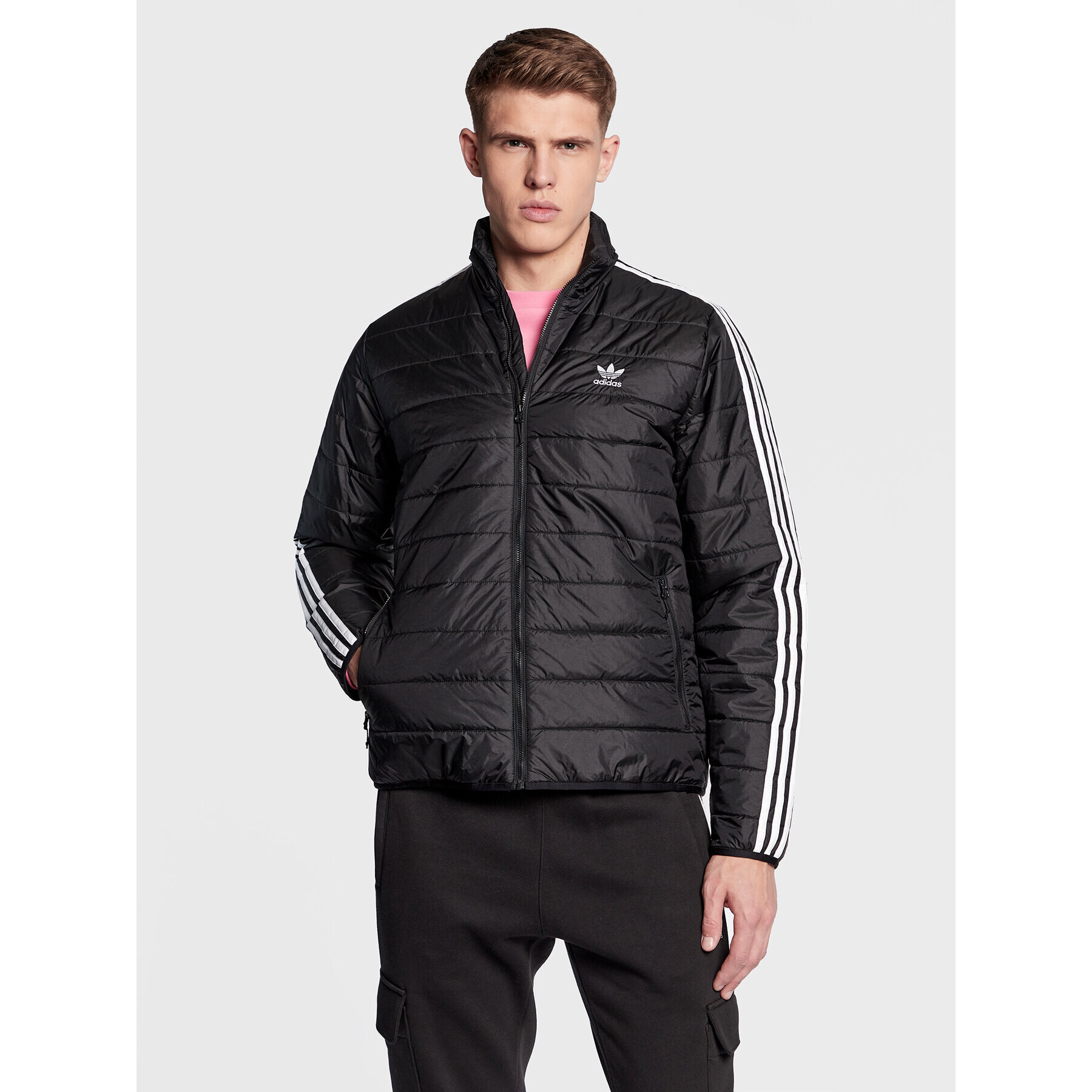 adidas Пухено яке Stand Collar HL9212 Черен Regular Fit - Pepit.bg