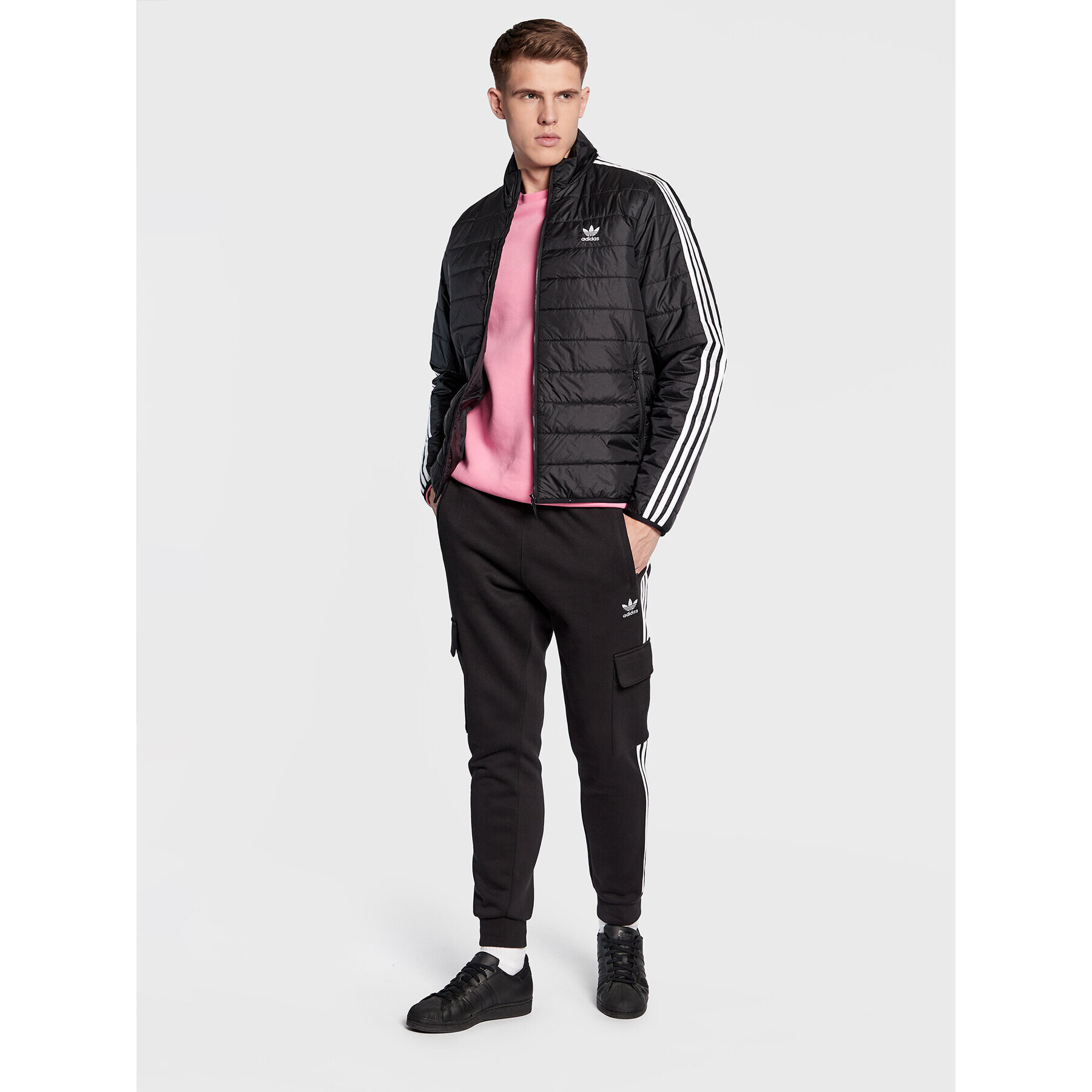 adidas Пухено яке Stand Collar HL9212 Черен Regular Fit - Pepit.bg