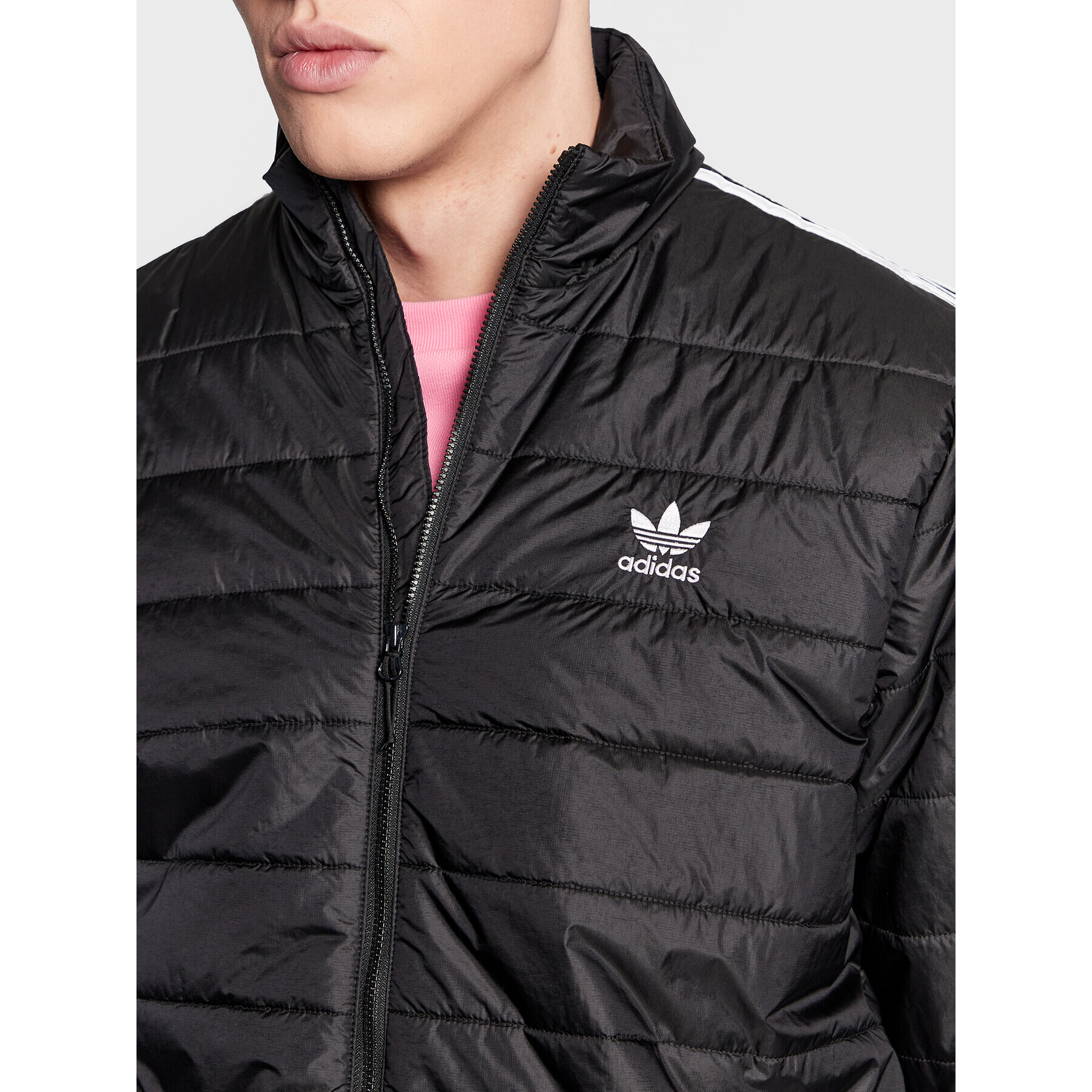 adidas Пухено яке Stand Collar HL9212 Черен Regular Fit - Pepit.bg