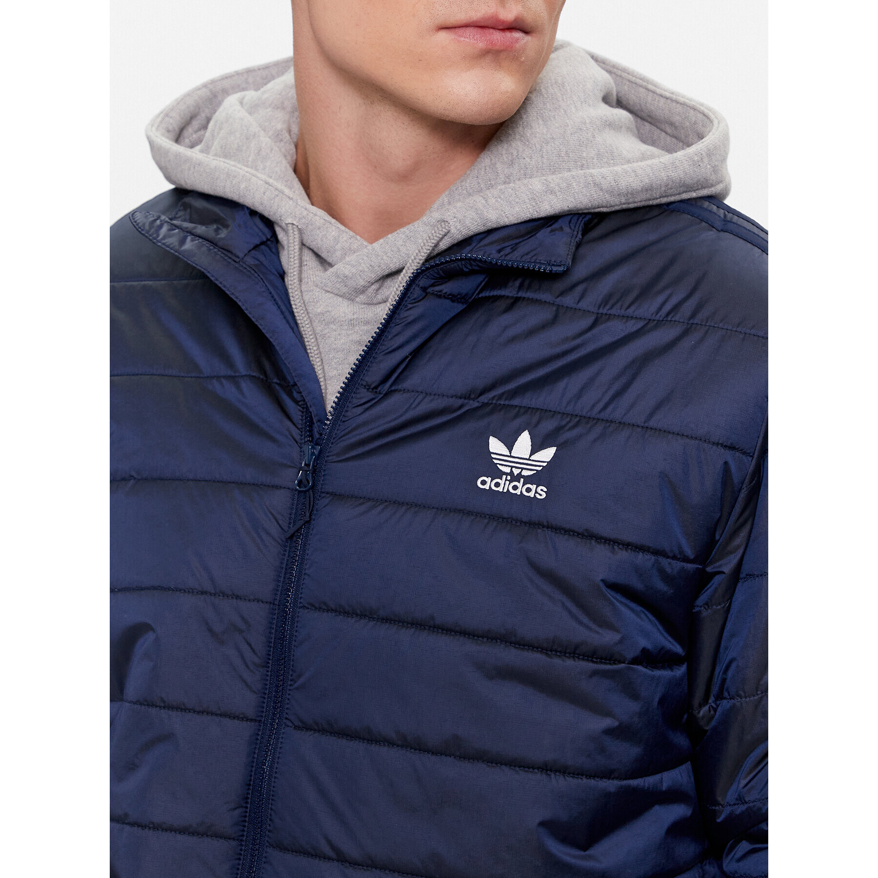 adidas Пухено яке Stand-Up Collar HL9215 Тъмносин Standard Fit - Pepit.bg