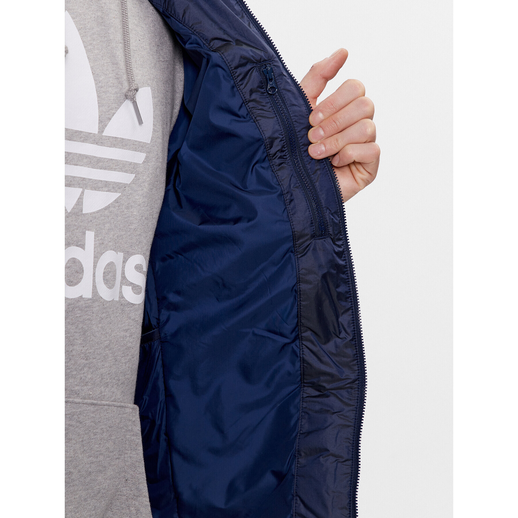 adidas Пухено яке Stand-Up Collar HL9215 Тъмносин Standard Fit - Pepit.bg