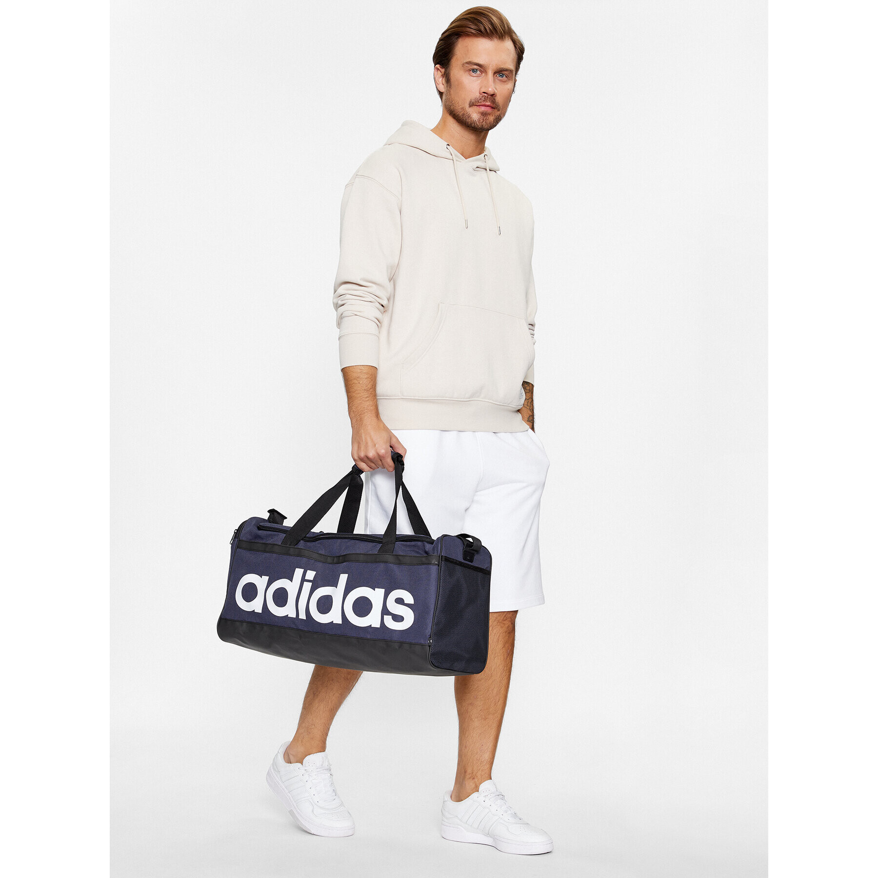 adidas Сак Essentials Linear Duffel Medium HR5349 Тъмносин - Pepit.bg