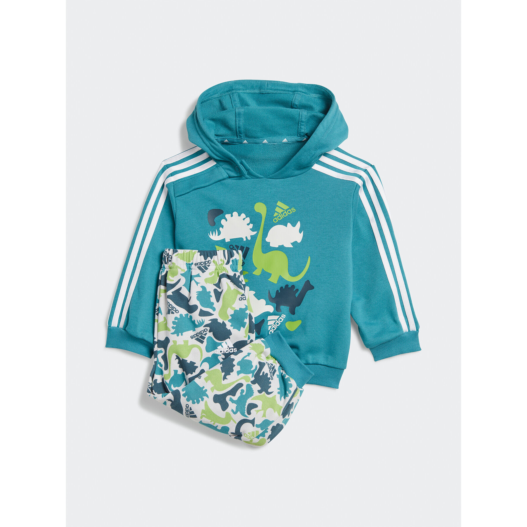 adidas Спортен екип Dino Camo Allover Print French Terry Jogger Set IM1662 Електриков - Pepit.bg