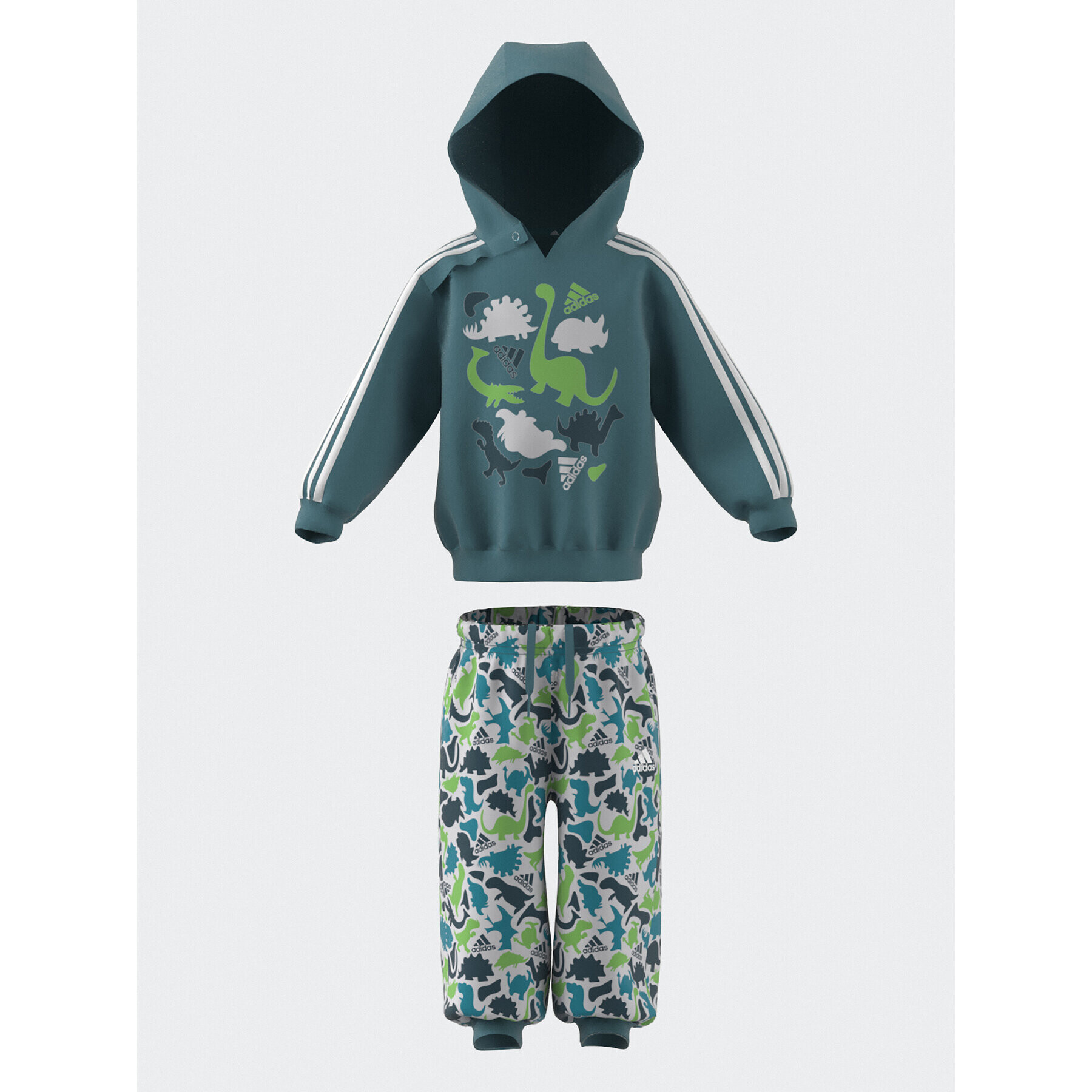 adidas Спортен екип Dino Camo Allover Print French Terry Jogger Set IM1662 Електриков - Pepit.bg