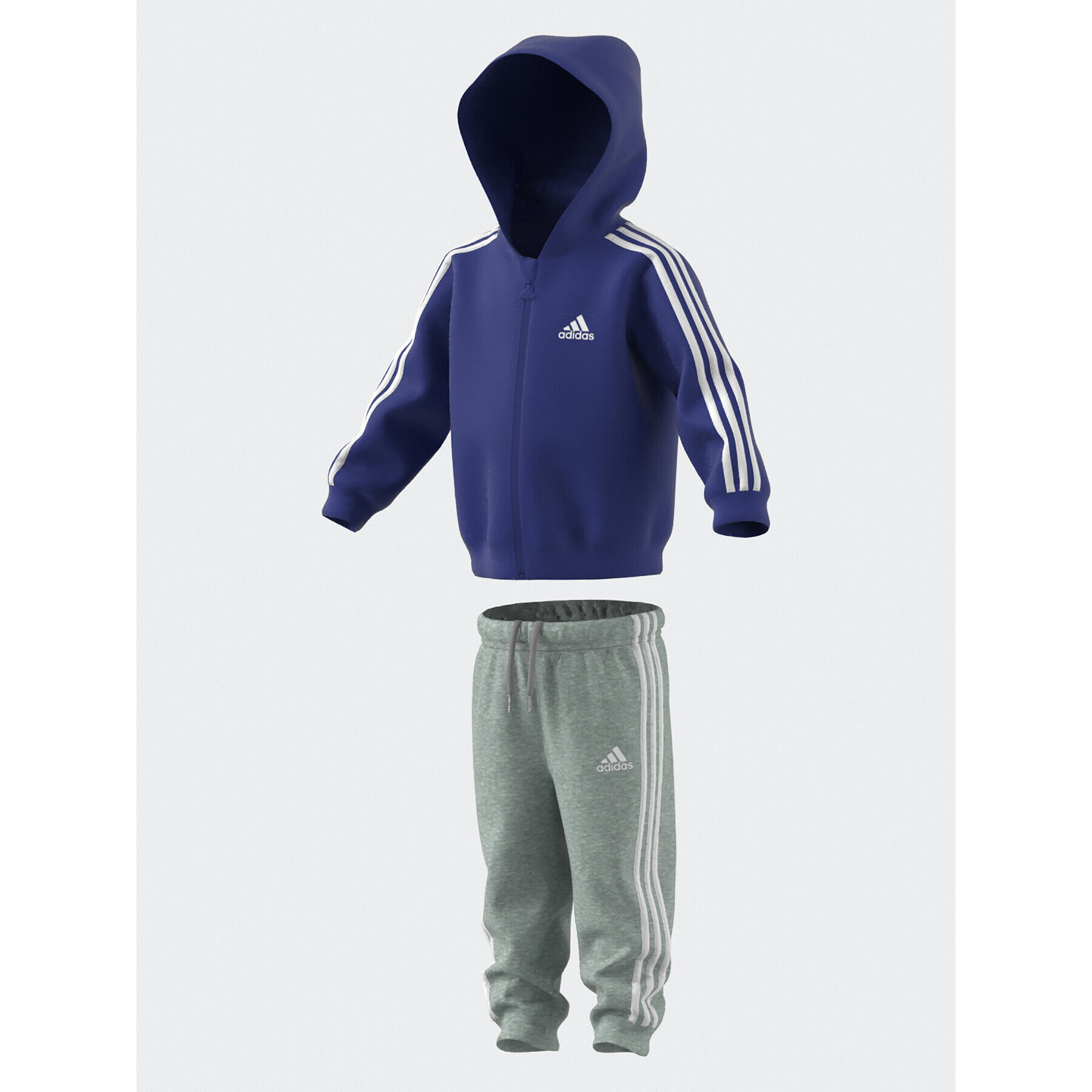 adidas Спортен екип Essentials Full-Zip Hooded Jogger Set IB4763 Син Regular Fit - Pepit.bg