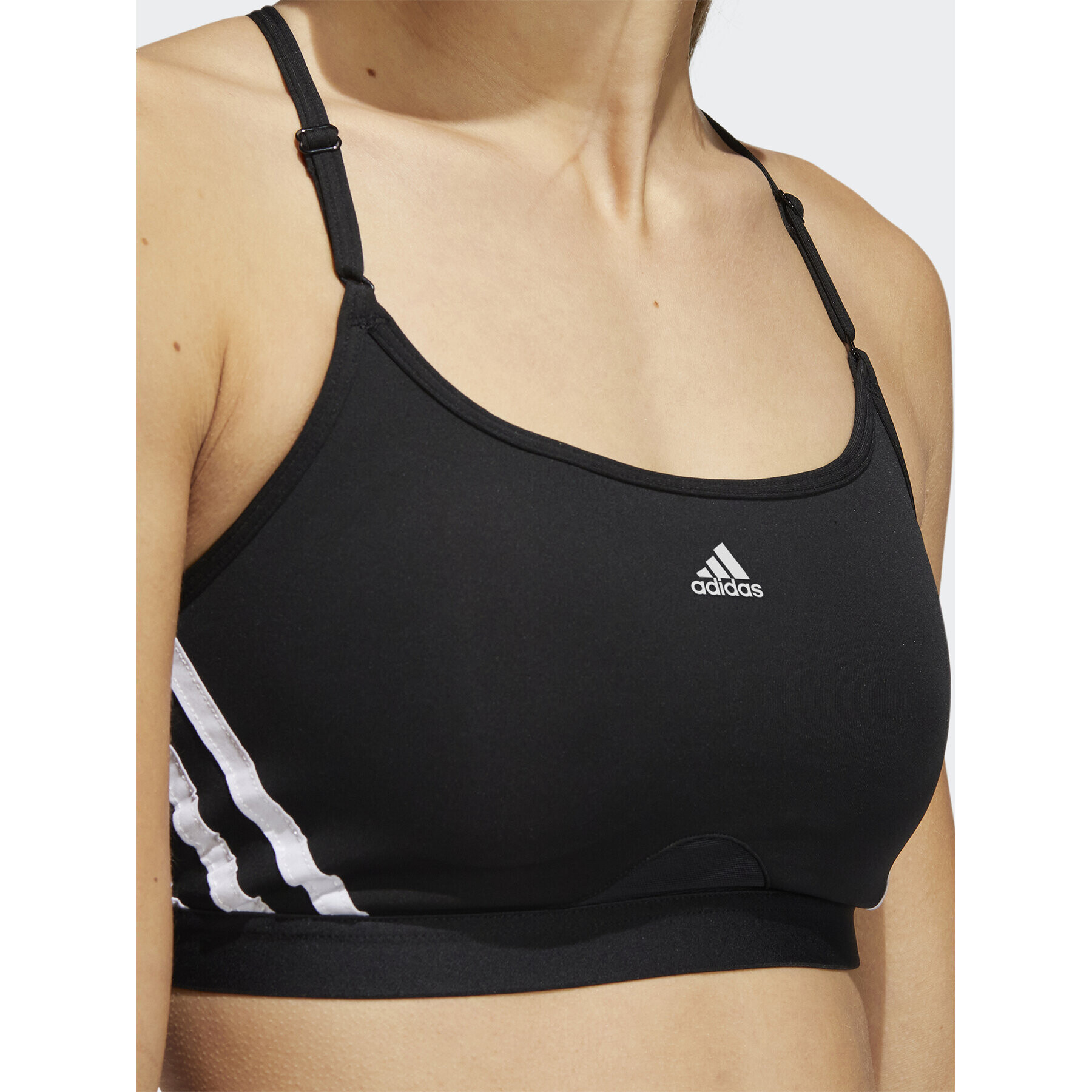 adidas Спортен сутиен Aeroreact Training Light-Support 3-Stripes Bra HC7862 Черен - Pepit.bg