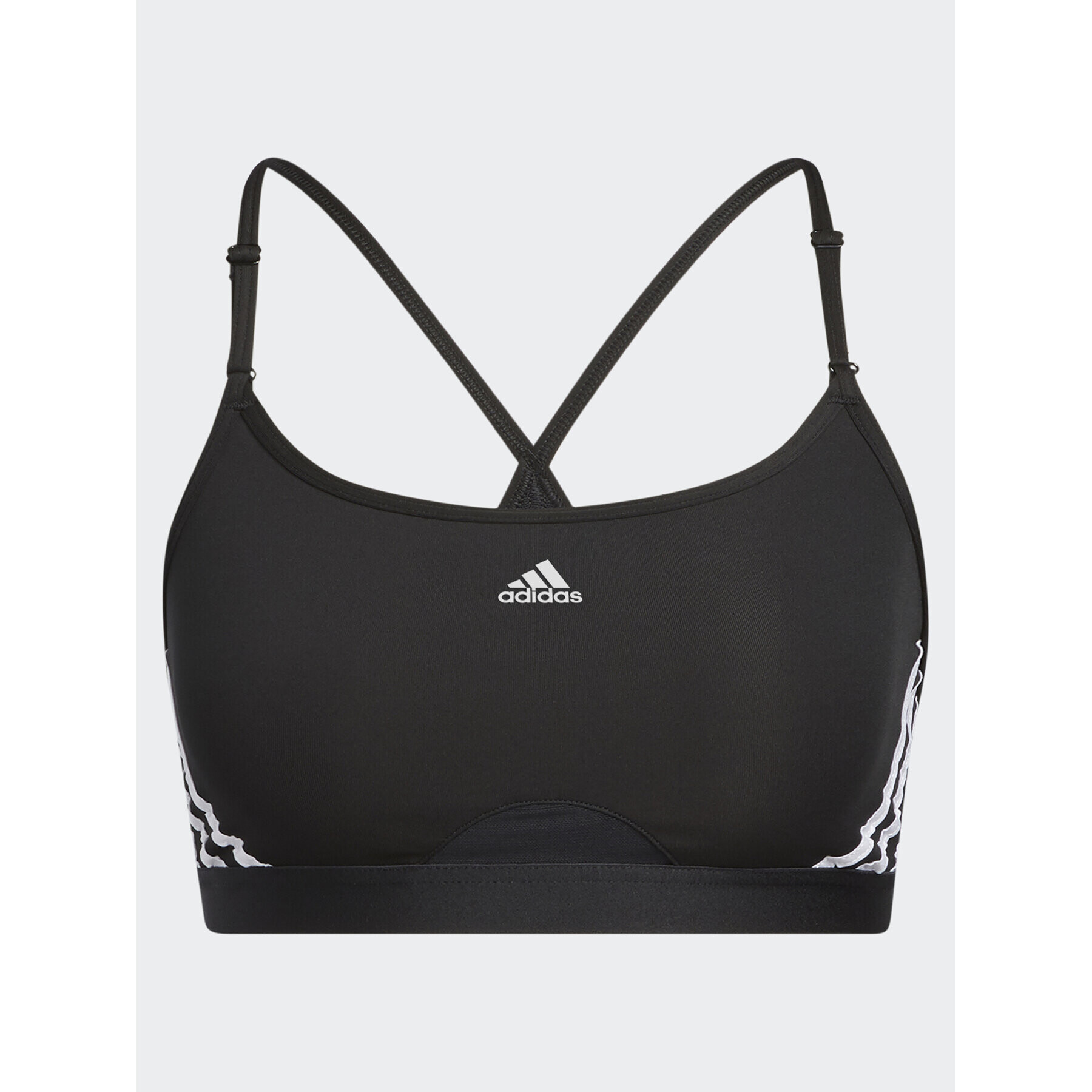 adidas Спортен сутиен Aeroreact Training Light-Support 3-Stripes Bra HC7862 Черен - Pepit.bg