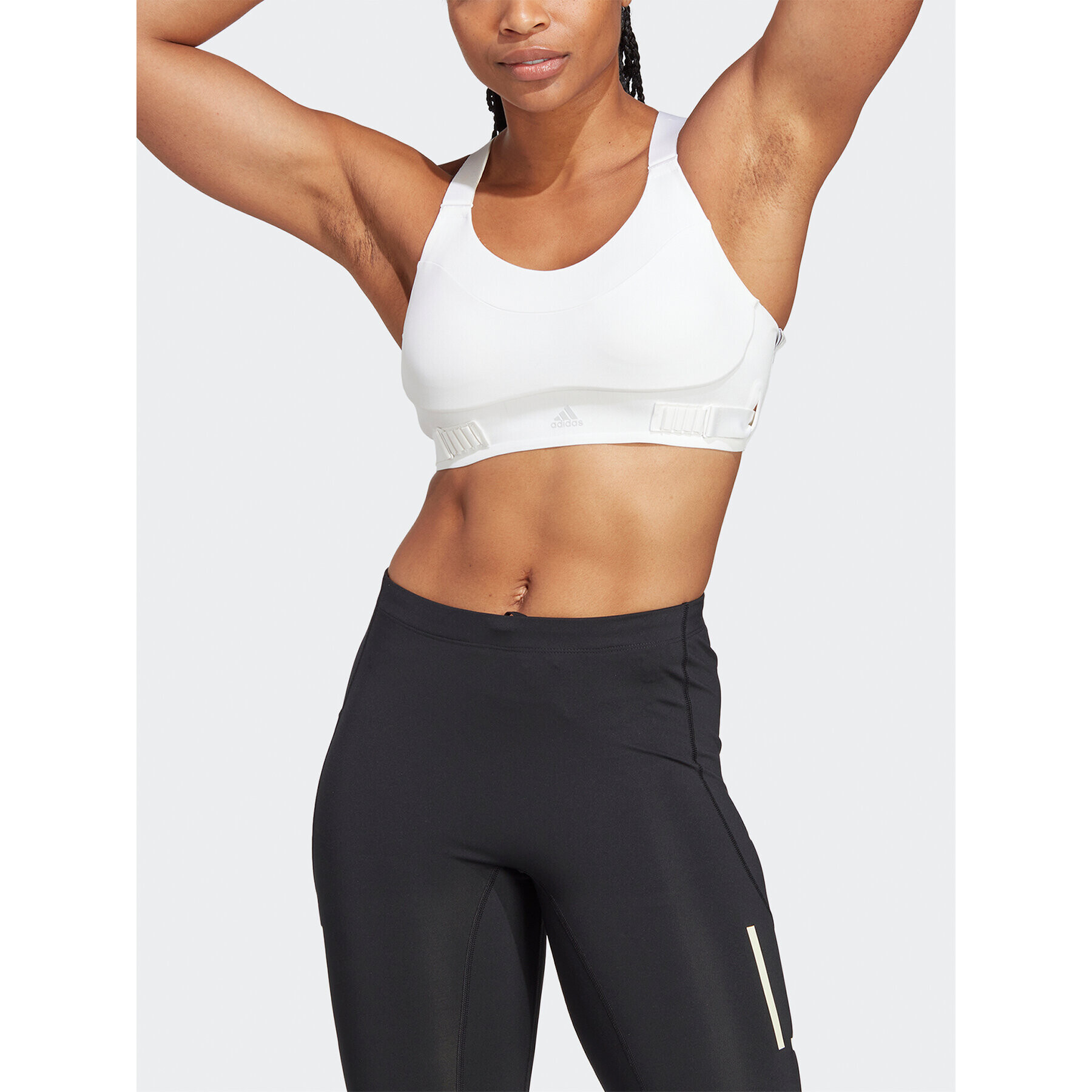 adidas Спортен сутиен FastImpact Luxe Run High-Support HR9663 Бял - Pepit.bg