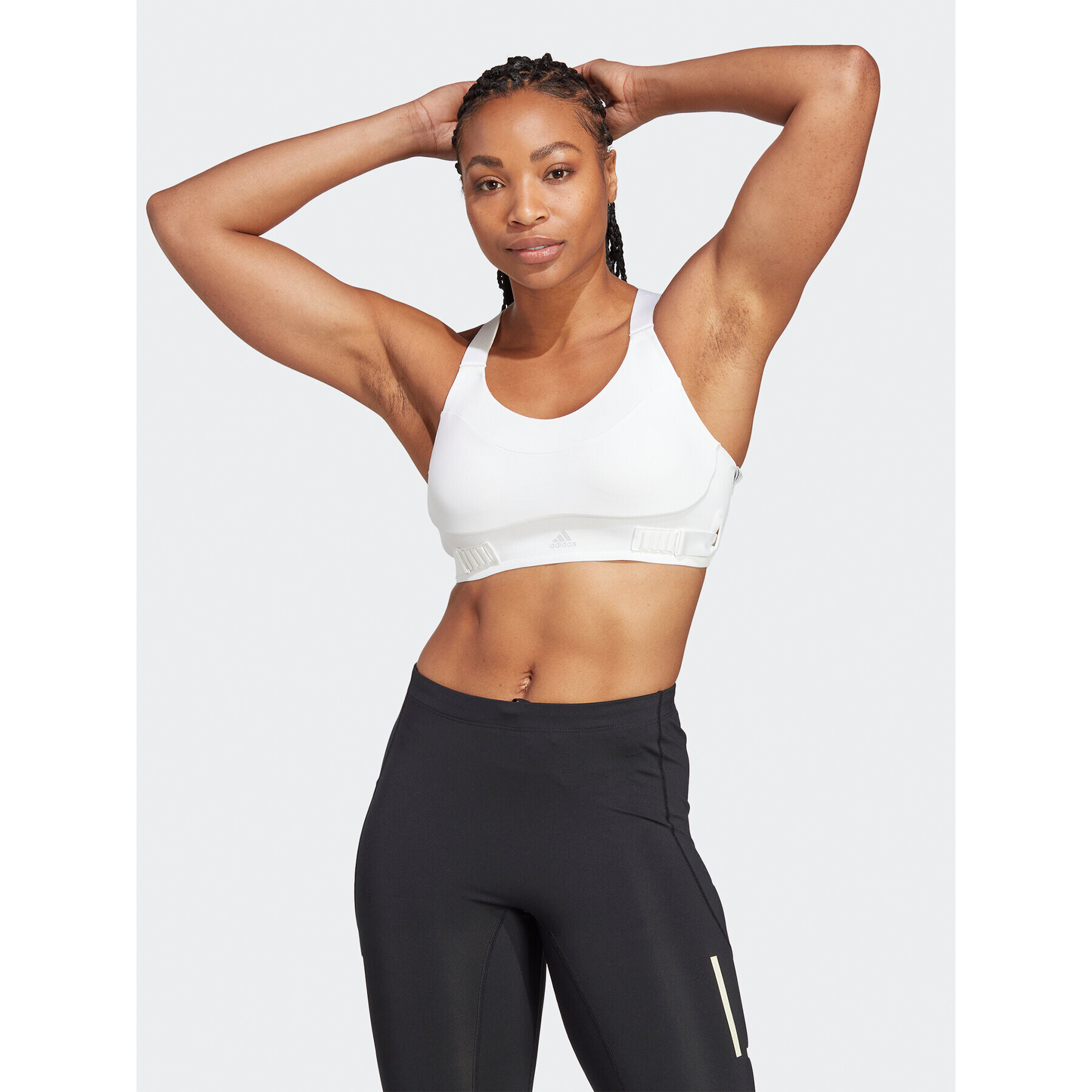 adidas Спортен сутиен FastImpact Luxe Run High-Support HR9663 Бял - Pepit.bg