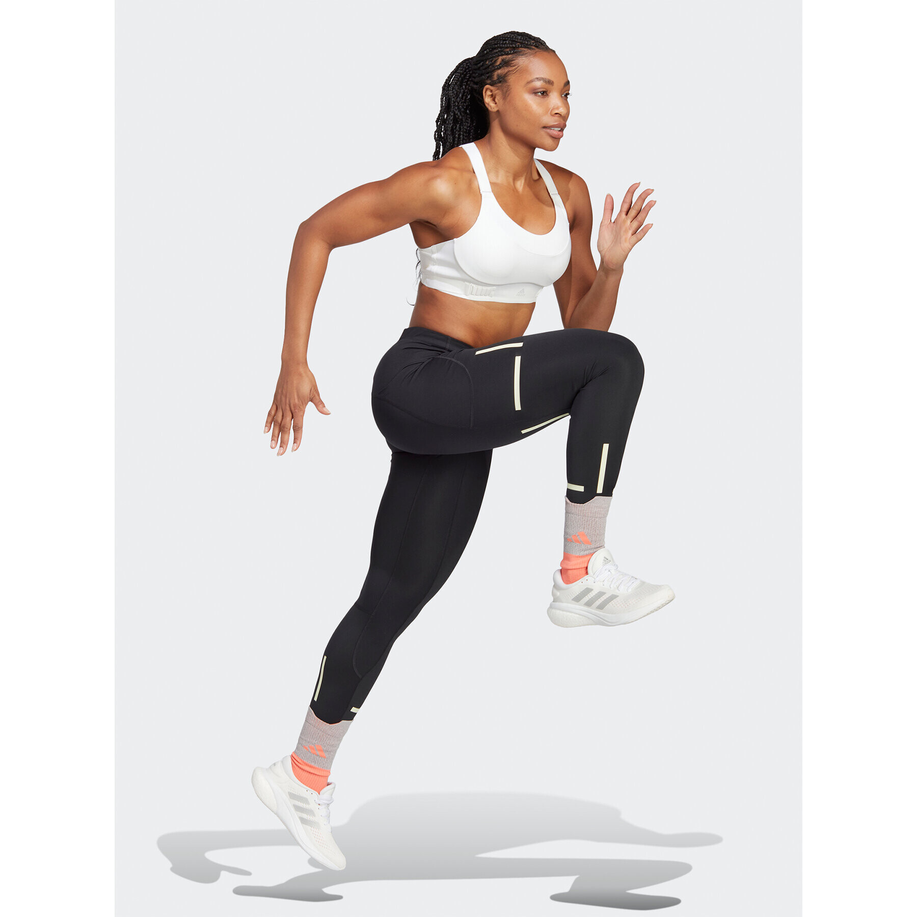 adidas Спортен сутиен FastImpact Luxe Run High-Support HR9663 Бял - Pepit.bg