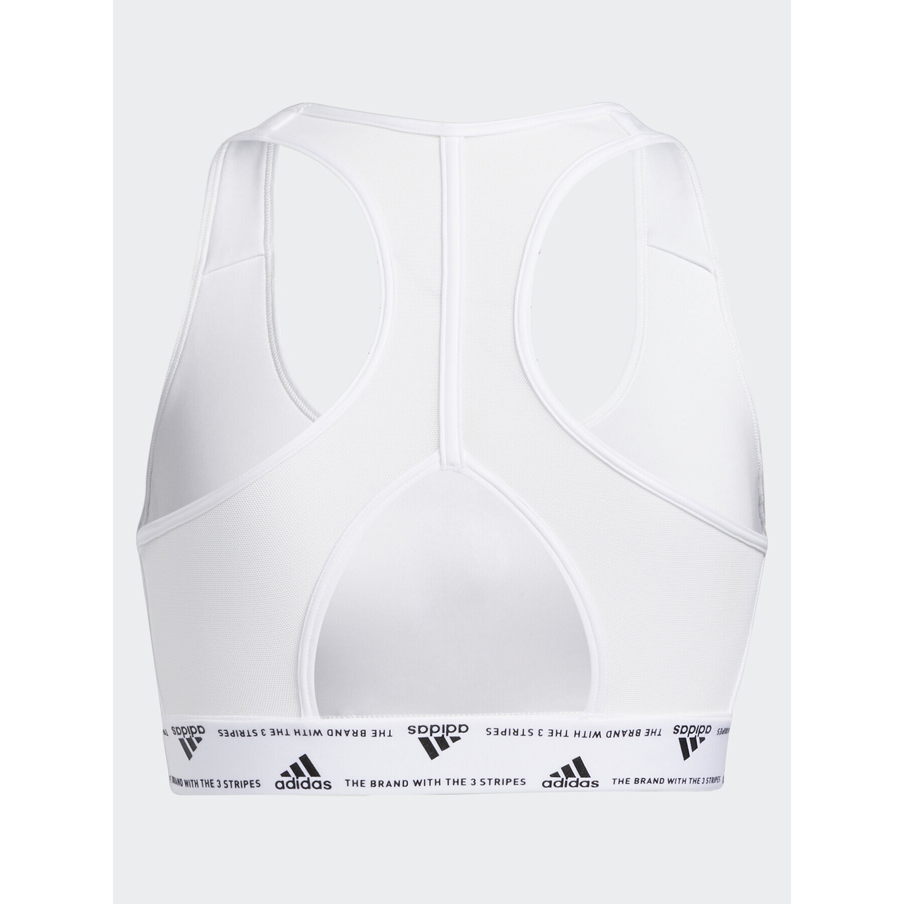 adidas Спортен сутиен Powerreact Training Medium-Support 3-Stripes Bra HC7897 Бял - Pepit.bg