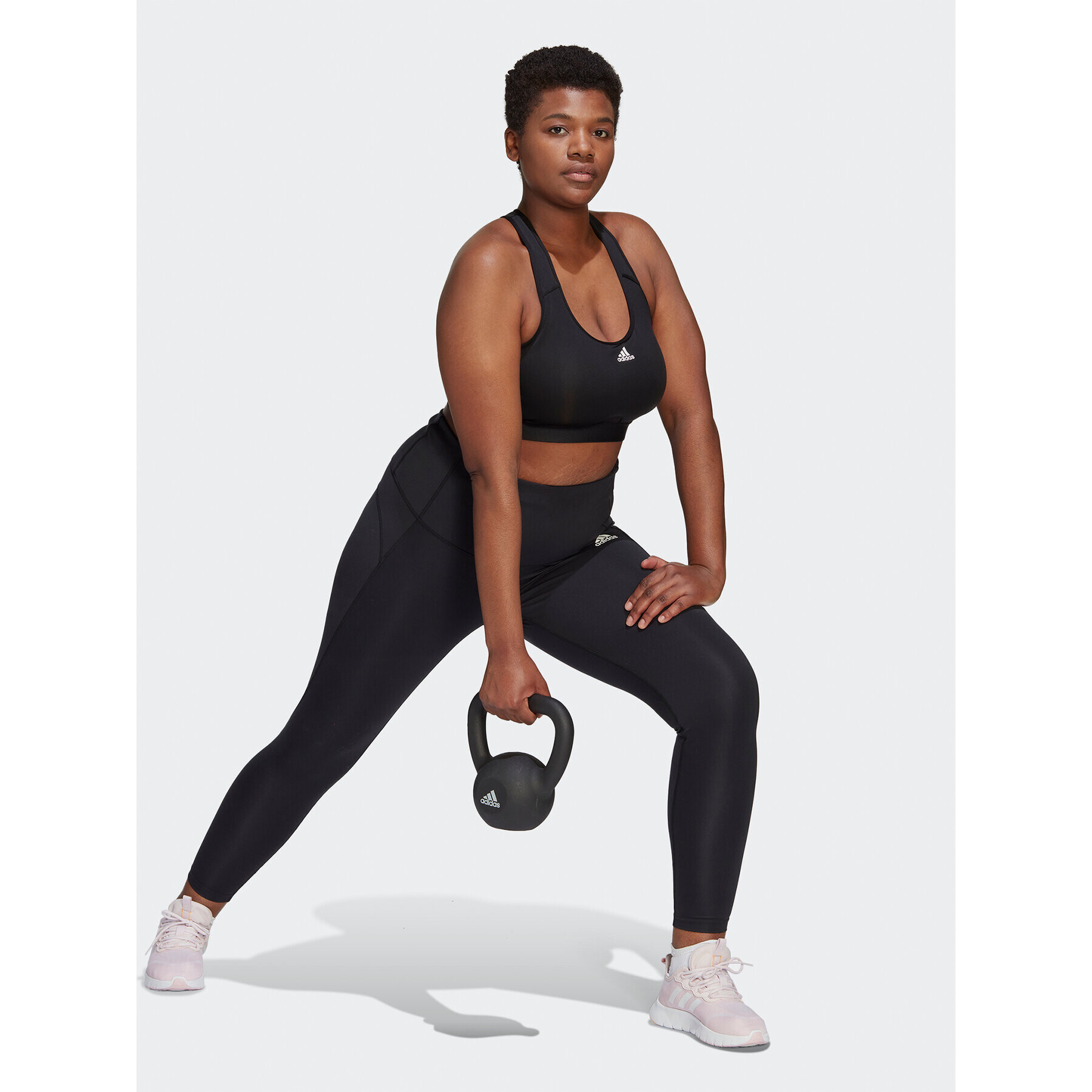 adidas Спортен сутиен Powerreact Training Medium-Support Bra (Plus Size) HC7492 Черен - Pepit.bg