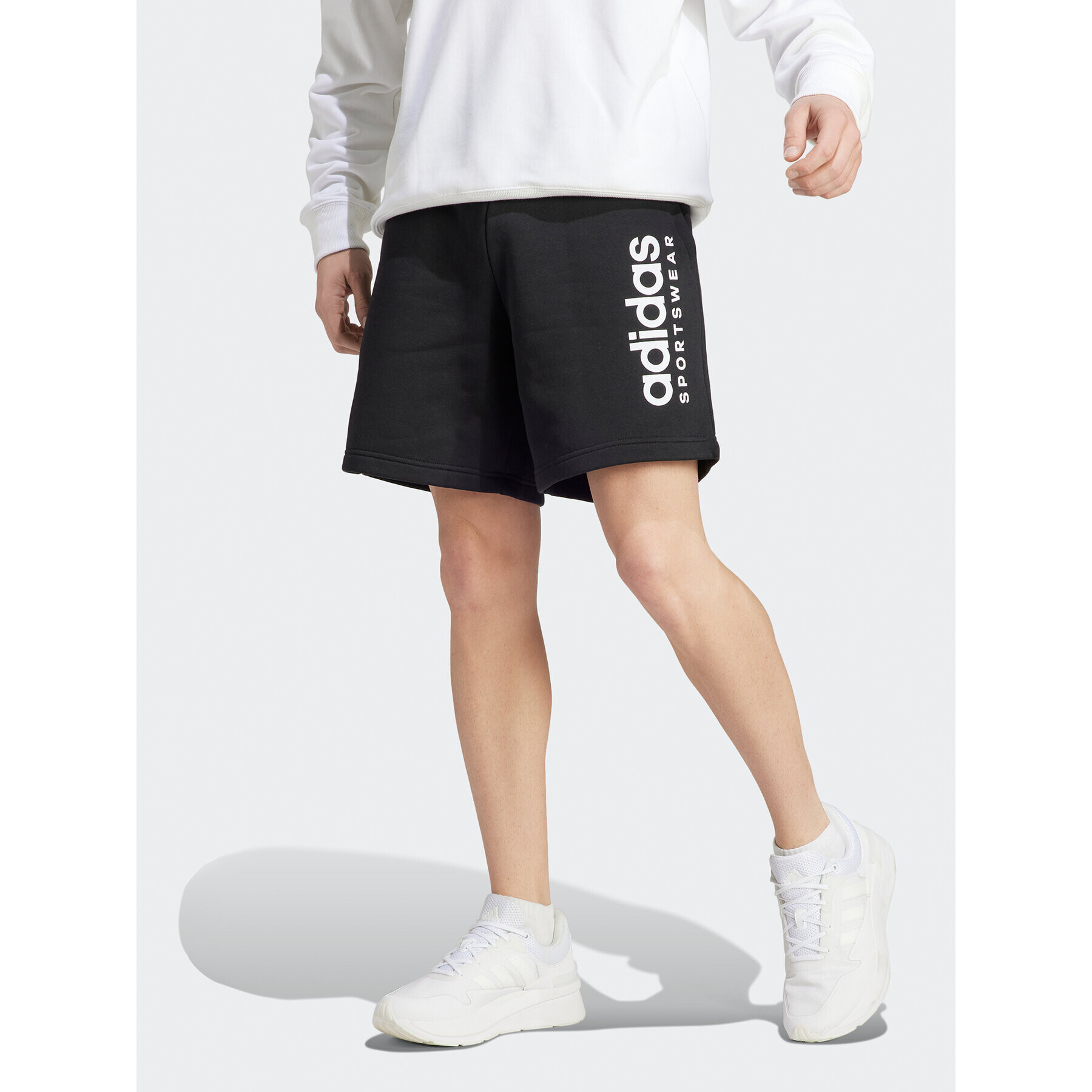 adidas Спортни шорти All SZN Fleece Graphic Shorts IC9792 Черен Regular Fit - Pepit.bg