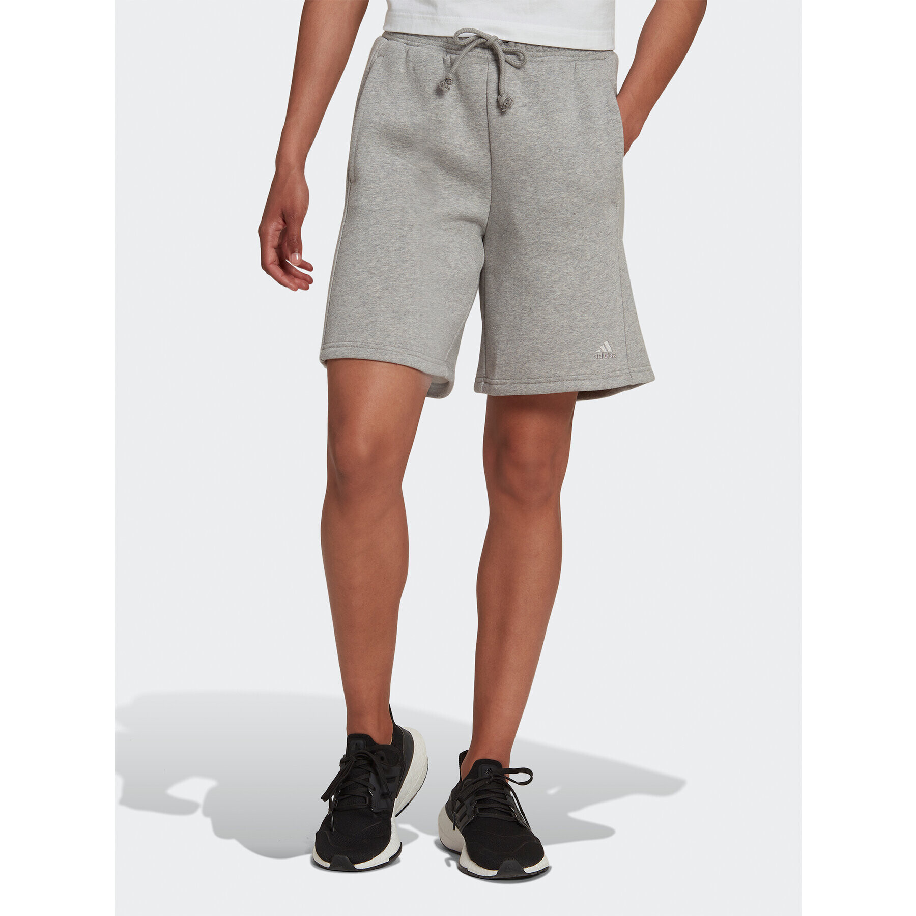 adidas Спортни шорти ALL SZN Fleece Shorts HC8843 Сив Regular Fit - Pepit.bg